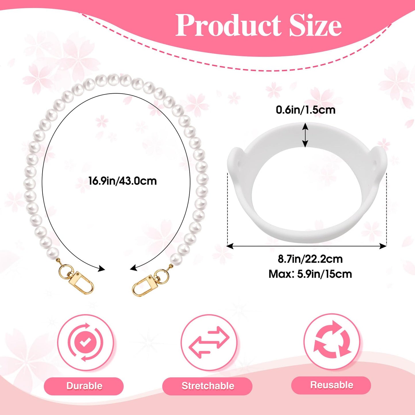 Lingdeer Water Bottle Handle with 2Pcs Letter Charms & 2Pcs Personalized Initial Straw Cover Toppers, Water Bottle Holder Lanyard Sling Carrier Strap, Suitable for 30&40 Oz Stanley Cup Accessories (D)