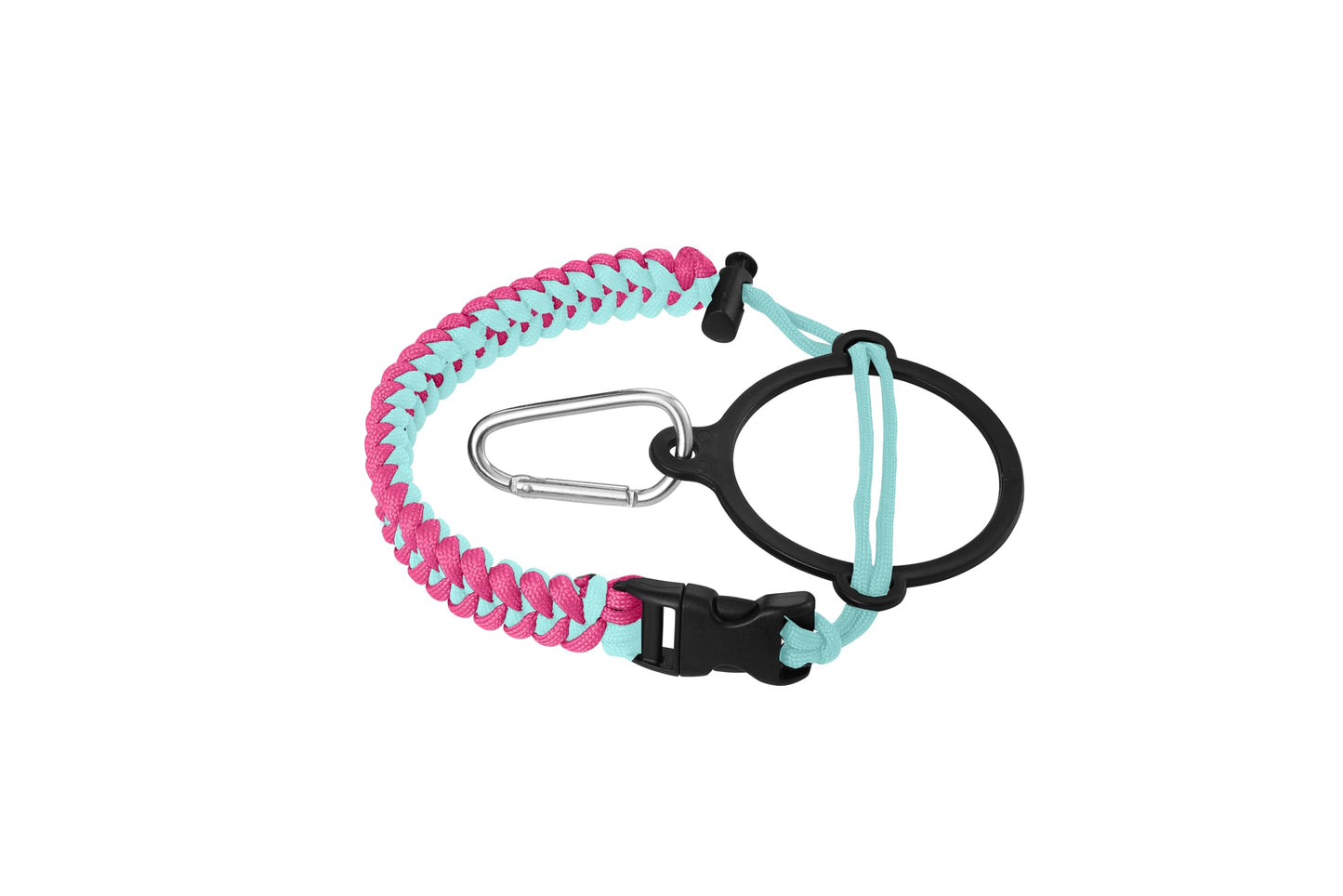 IRON °FLASK Paracord Handle - Fits Wide Mouth Water Bottles - Durable Carrier, Secure Accessories, Survival Strap Cord, Safety Ring, and Carabiner - Seven Core Paracord Bracelet
