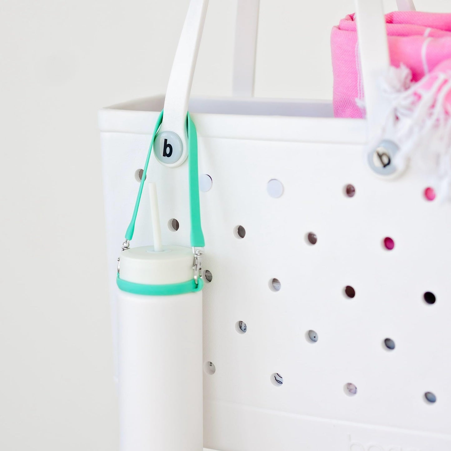 Ryan & Rose Water Bottle Handle - Silicone Water Bottle Sling, Carrier, Holder with Strap Compatible Stanley Cup Accessories (Flat Seafoam)