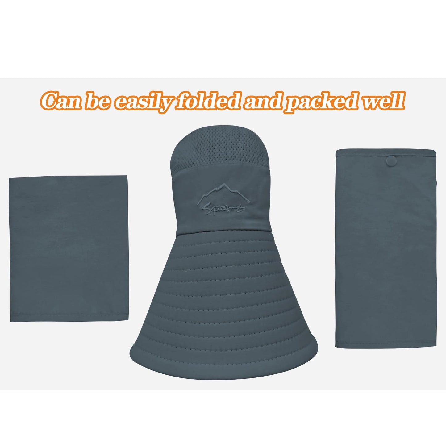 Sun Hats for Men Women Fishing Hat UPF 50+ Breathable Wide Brim Summer UV Protection Hat with Face Cover & Neck Flap