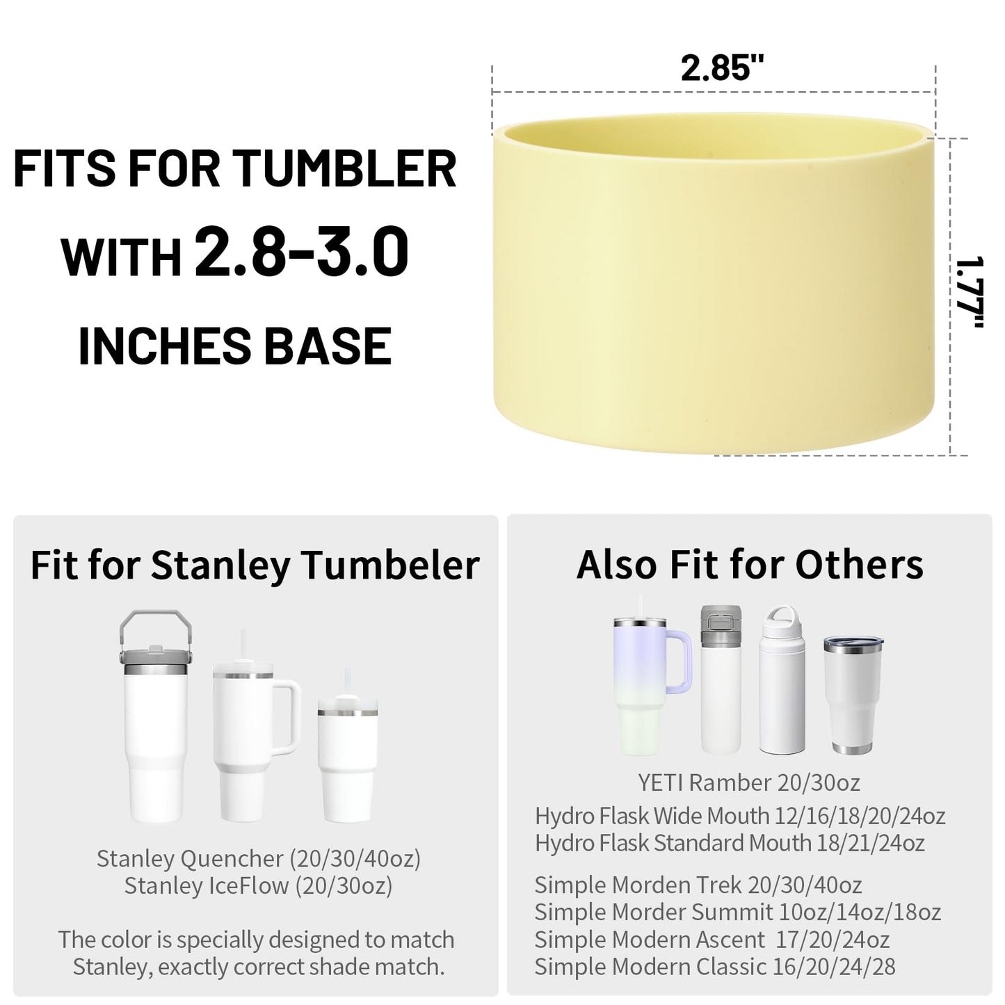 DUNLAGUE 2-Piece Silicone Boot for Stanley Quencher H2.0 20 30, 40oz & IceFlow Flip 20 30oz Tumblers with 3-Piece Straw Cover Cap, Stanley Cup Accessories Set, pomelo
