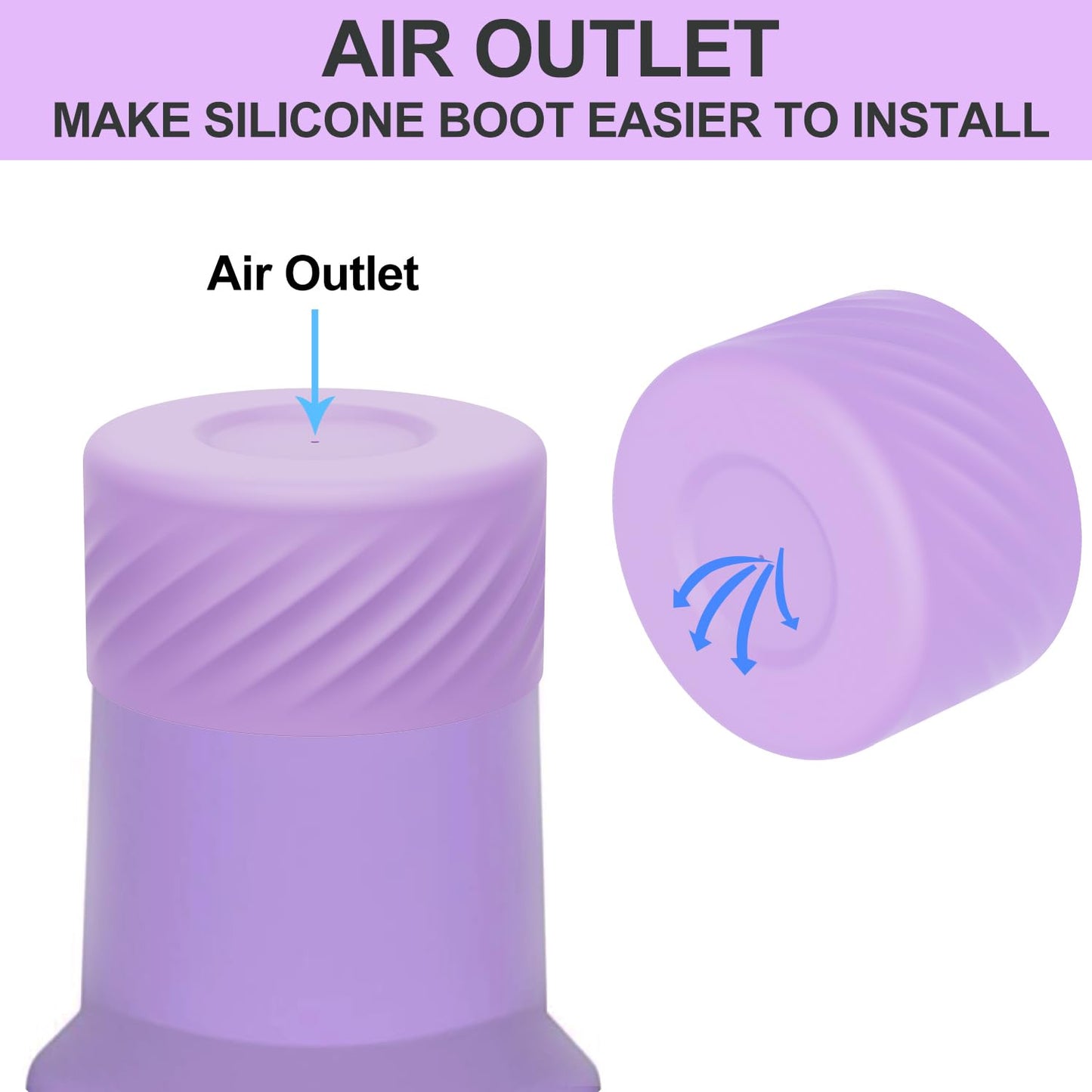Affute Protective Silicone Boot for Stanley Quencher H2.0 40 oz & IceFlow Flip 20 oz 30 oz and hydroflask 12-24 oz, Anti-Slip Bottle Bottom Sleeve Cover (Violet)