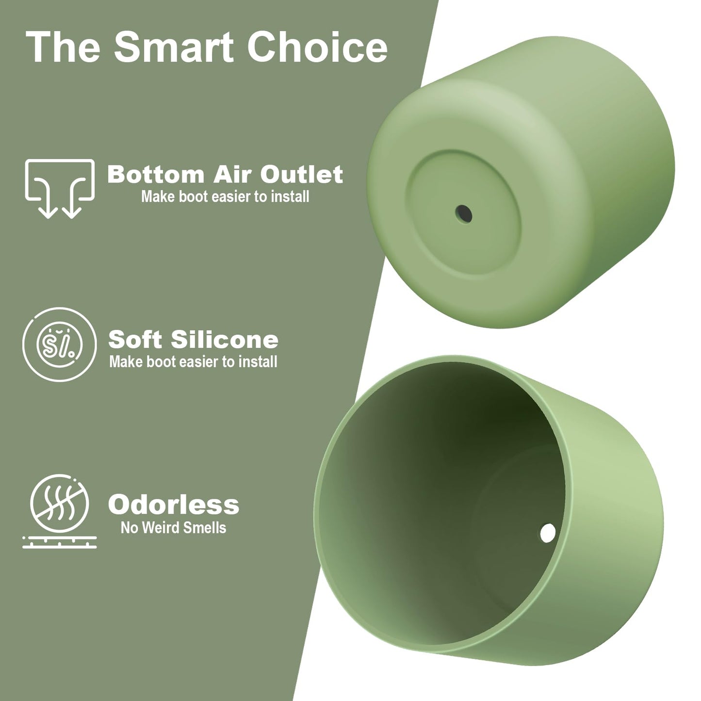 Alwenid 2PCS Silicone Water Bottle Boot for Owala 24 Oz, Anti-Slip Protective Sleeve Bottom Bumper Protector for FreeSip, Twist, and Flip Stainless Steel Water Bottles (Mint)