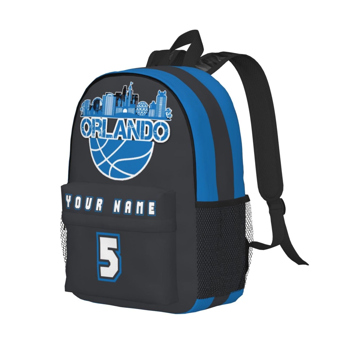 Jvpprds Orlando Custom Backpack for Boys Personalized Schoolbag Customized Bag with Name Numbers Fans Gifts