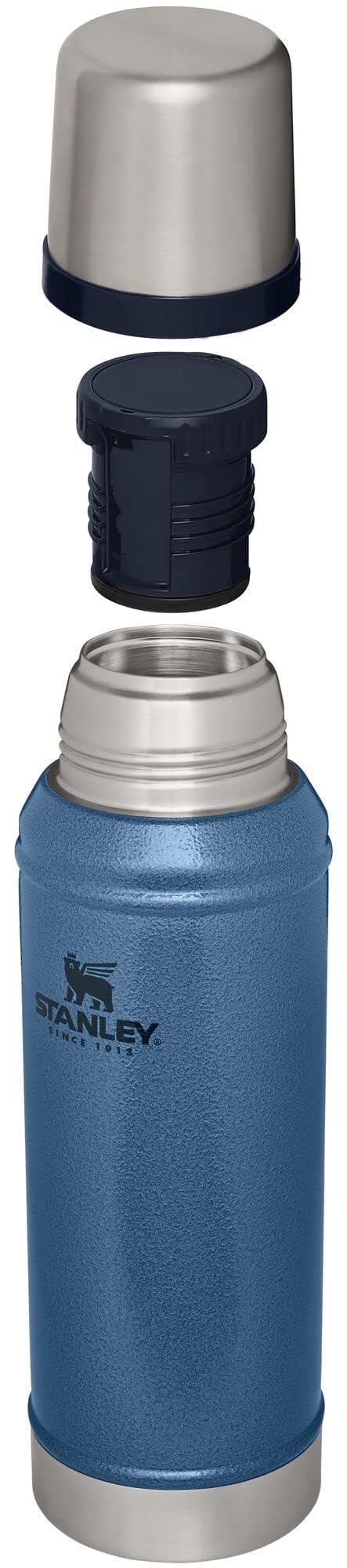 Stanley Classic Vacuum Insulated Wide Mouth Bottle - Hammertone Lake - BPA-Free 18/8 Stainless Steel Thermos for Cold & Hot Beverages - 1.0 QT