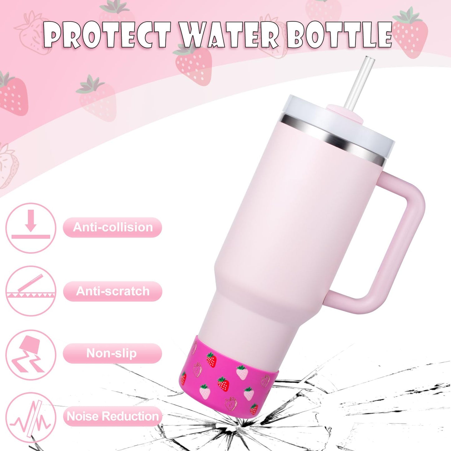 Onlymory Silicone Boots for Stanley Cup 40 30 20 OZ, Protective Bottom Boot for Stanley IceFlow 20OZ 30OZ, Sleeve Cover Protector for Hydroflask 12-24 oz Sports Water Bottle Stanley Cup Accessories
