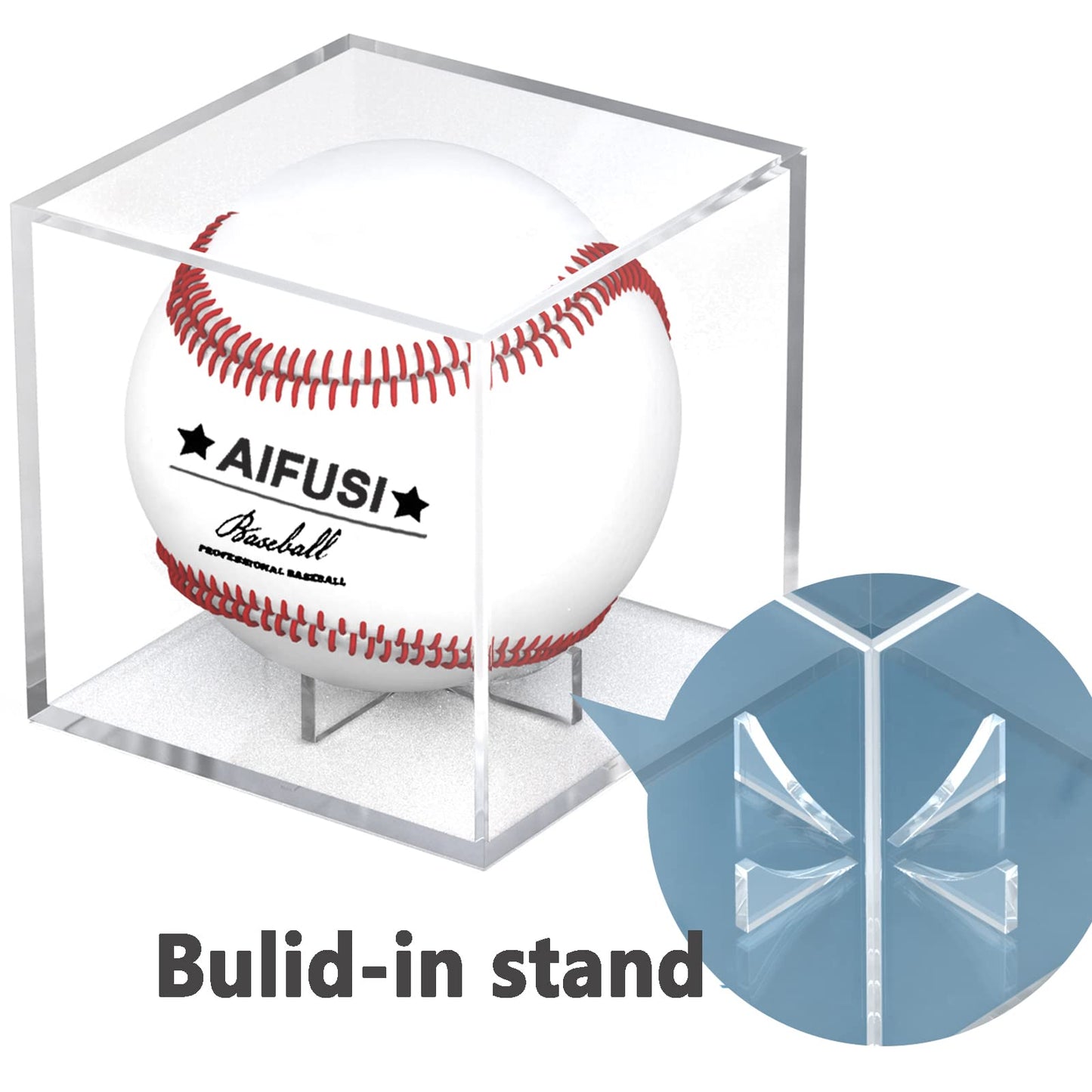 Baseball Display Case, UV Protected Acrylic Cube Baseball Holder Square Clear Box Memorabilia Display Storage Sports Official Baseball Autograph Display Case - Fits Official Size Ball(4 Pack