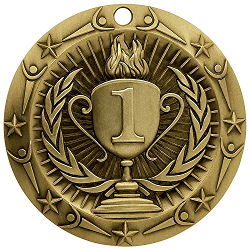 Decade Awards' 3rd Place Bronze Medal - Large Metal Award Medals with Stars & Stripes American Flag V Neck Ribbon - Perfect for School Competitions, Coaches, Students, Athletes & Scholars