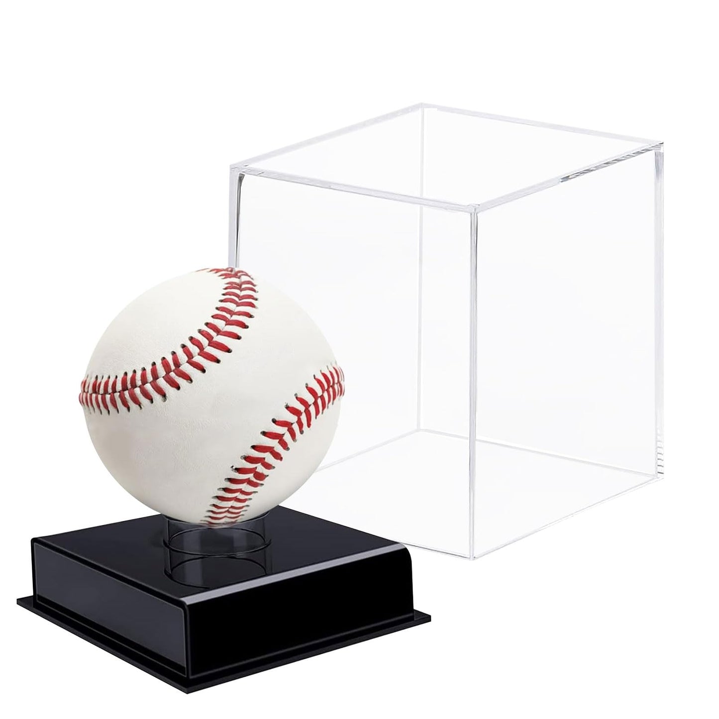 Custom Baseball Display Case Acrylic Baseball Holder Case Laser Engraved Plaque Showcase Your Cherished Baseball Memorabilia