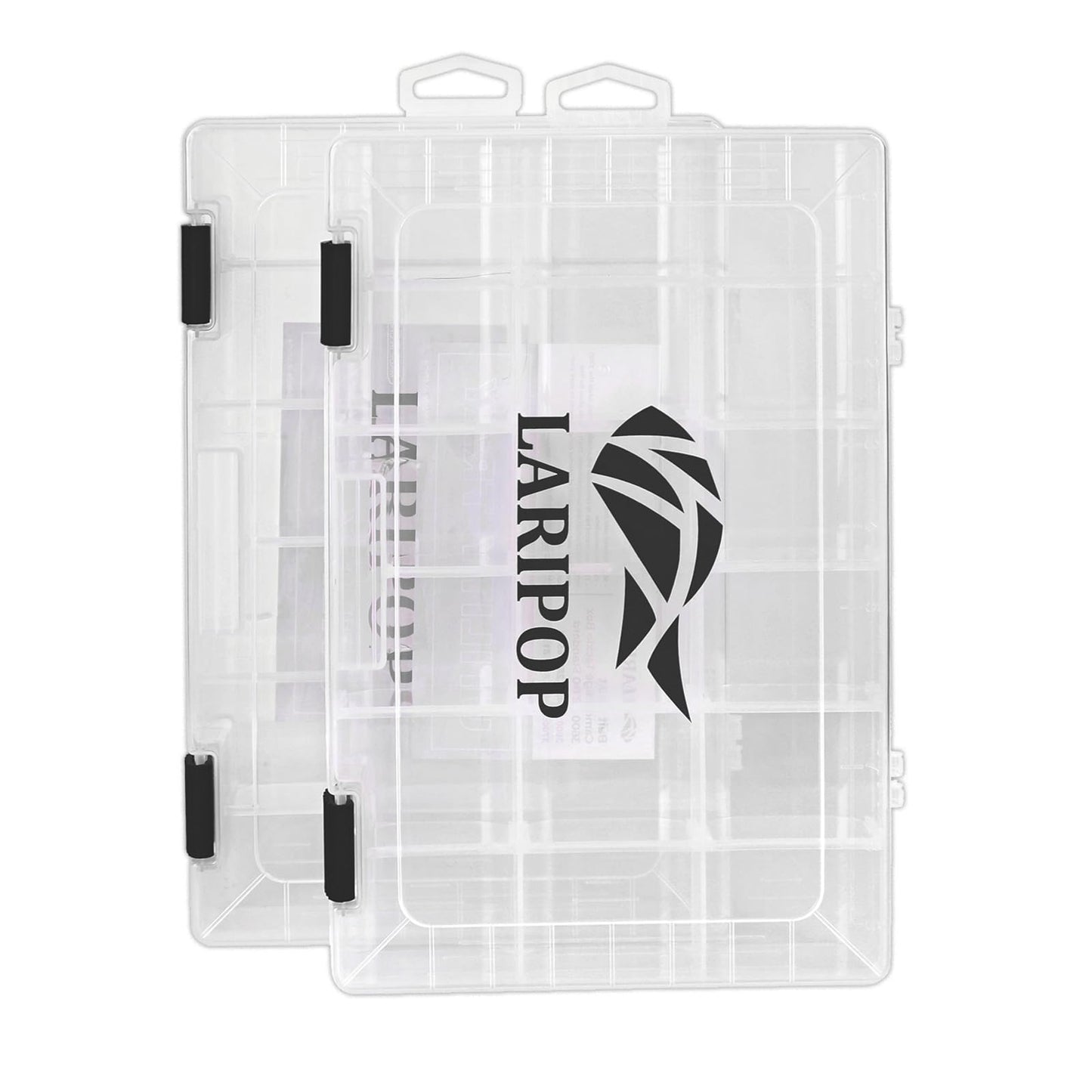 LARIPOP Fishing Tackle Box Set with Adjustable Dividers, Transparent Organizer Tray, Plastic Tool Box, Bait Separator -Angler's equipment lure box - 2 Packs /4 Packs Tackle Trays - Parts Box