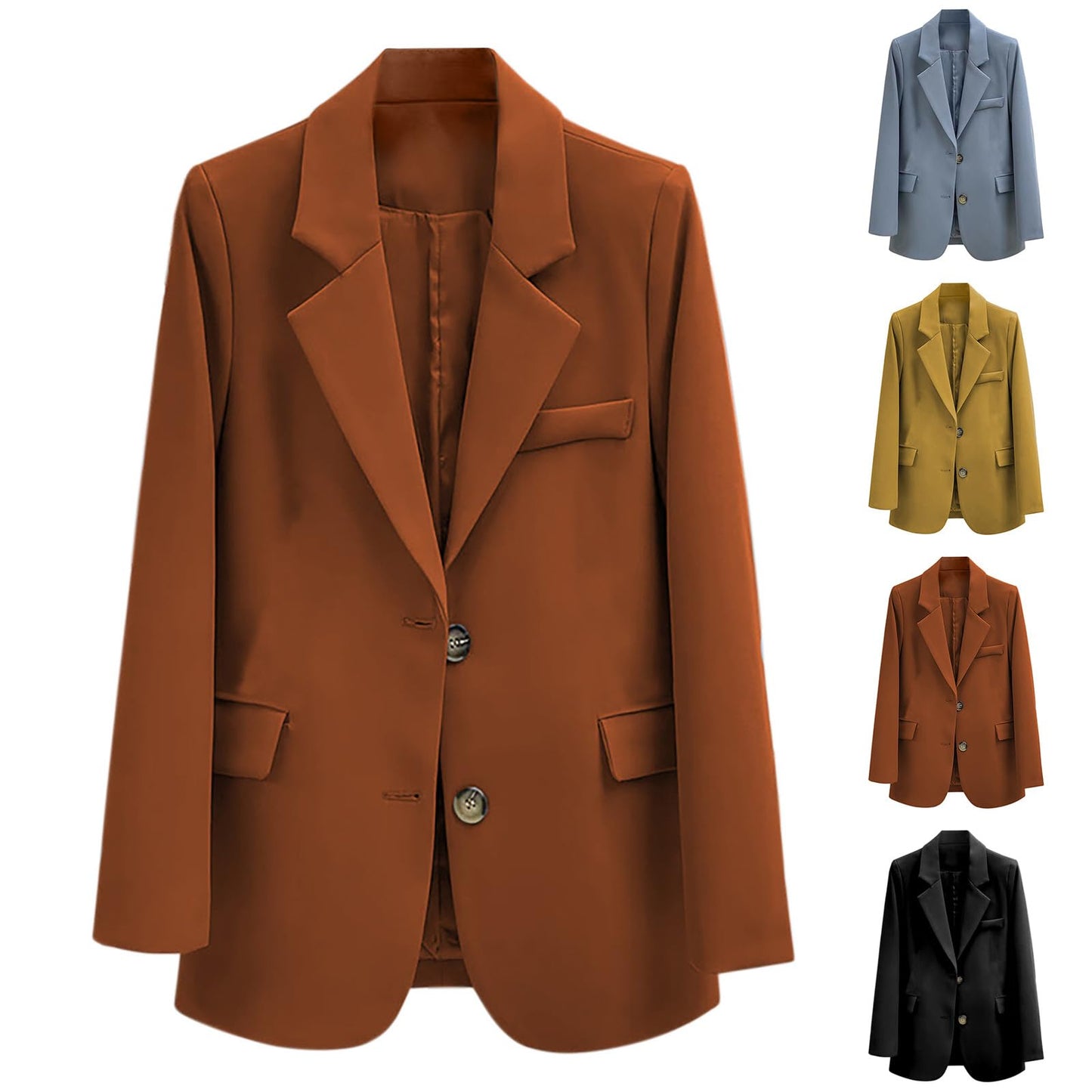 Prime Early Access Deals Today Blazers for Women Business Casual Summer Solid Long Sleeve Jackets Open Front Button Down Office Work Suit Tops with Pockets Deals of The Day Lightning Deals Today