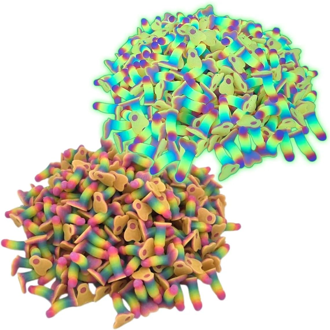 Glow in The Dark Bag of Dicks - Tiny Penis Dick Micros Bulk for Party Favors, Bachelorette Gag Gift, Funny Prank Joke, Risque Novelty Items (Pack of 50)