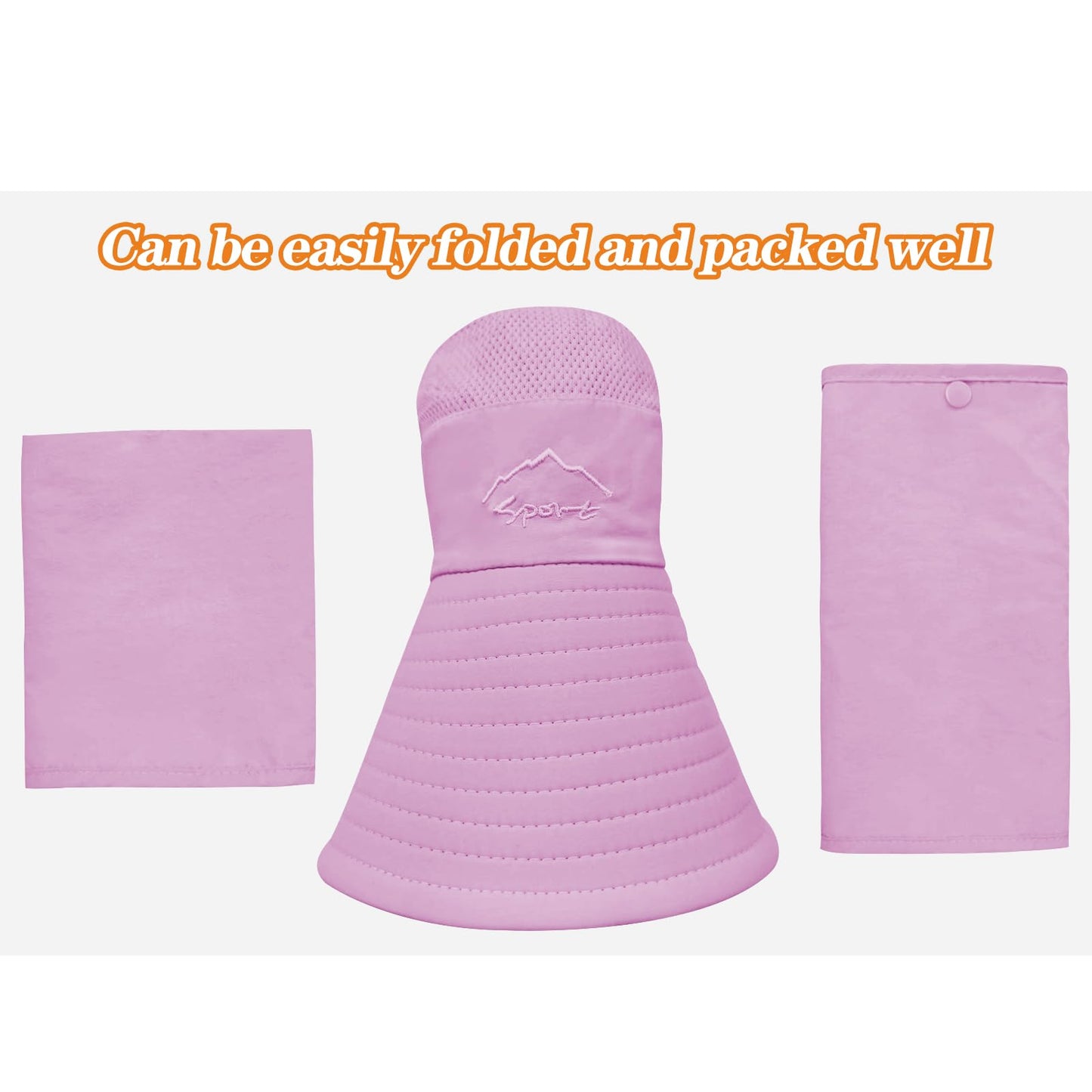 Sun Hats for Men Women Fishing Hat UPF 50+ Breathable Wide Brim Summer UV Protection Hat with Face Cover & Neck Flap