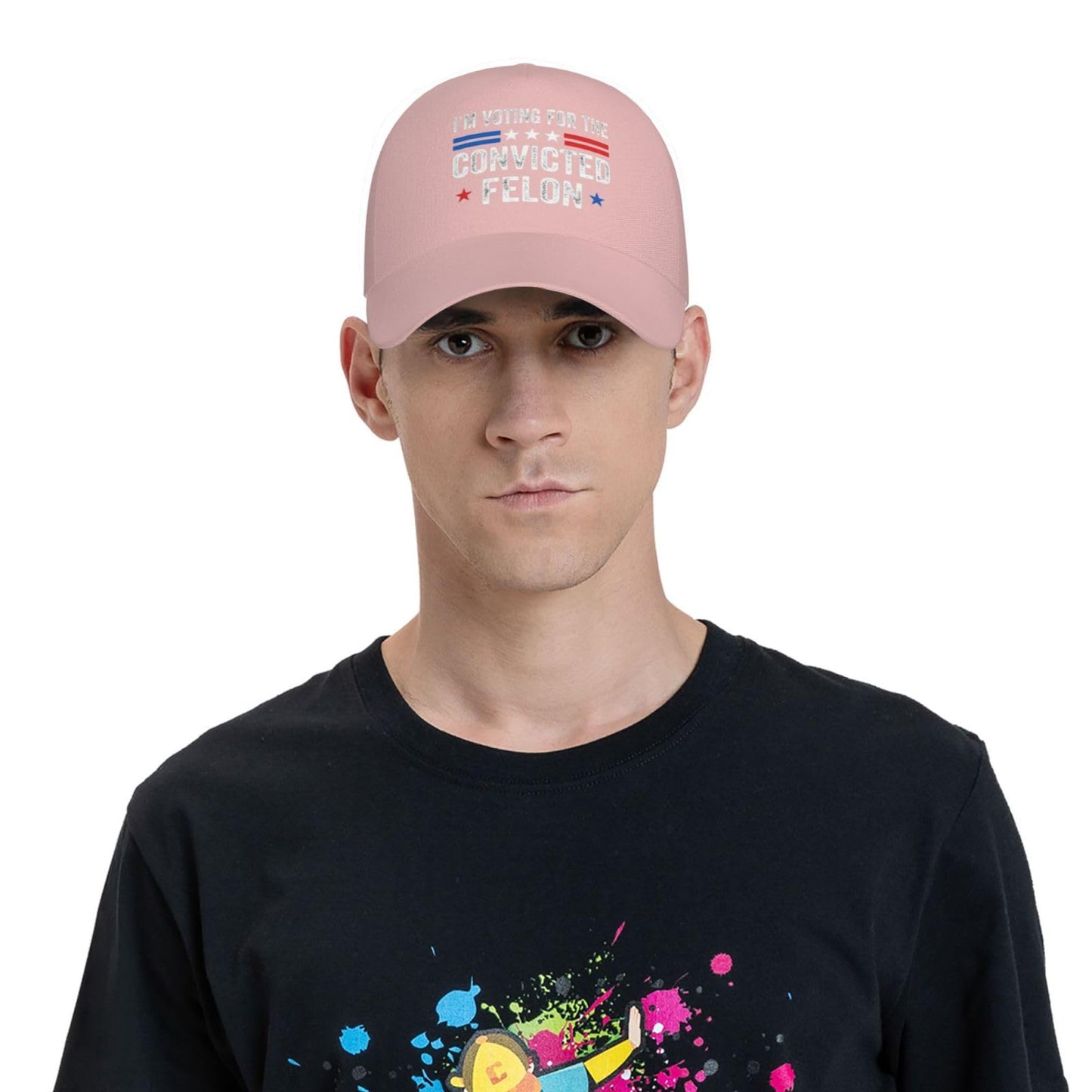 feirel I'm Voting for The Convicted Felon Baseball Caps for Women Men Adjustable Cute Funny Pink Hats for All Season