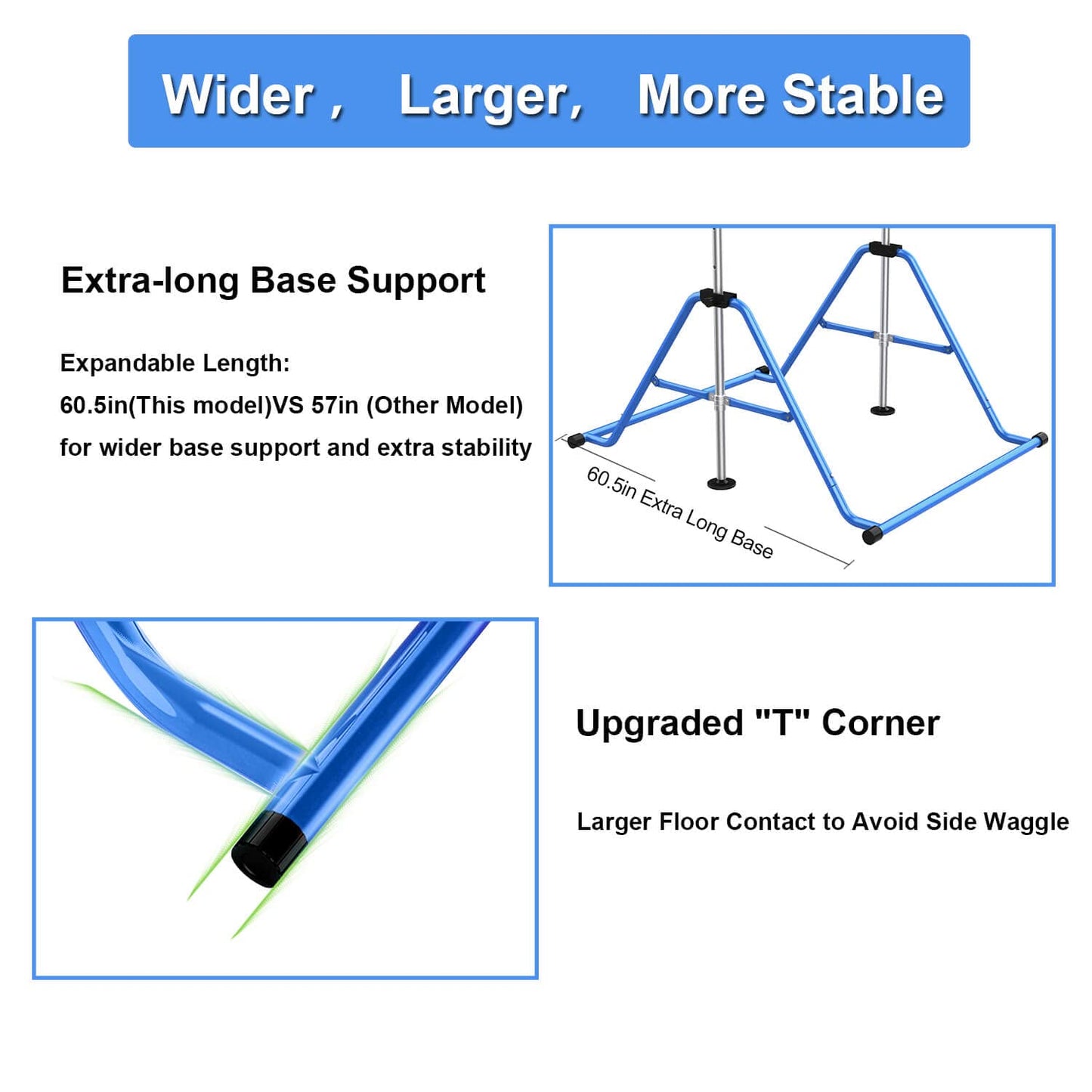 Tepemccu Expandable Gymnastics Bars,Adjustable Height Gymnastic Horizontal Bars,Junior Training Bar Children Folding Training Monkey Bars for Kids