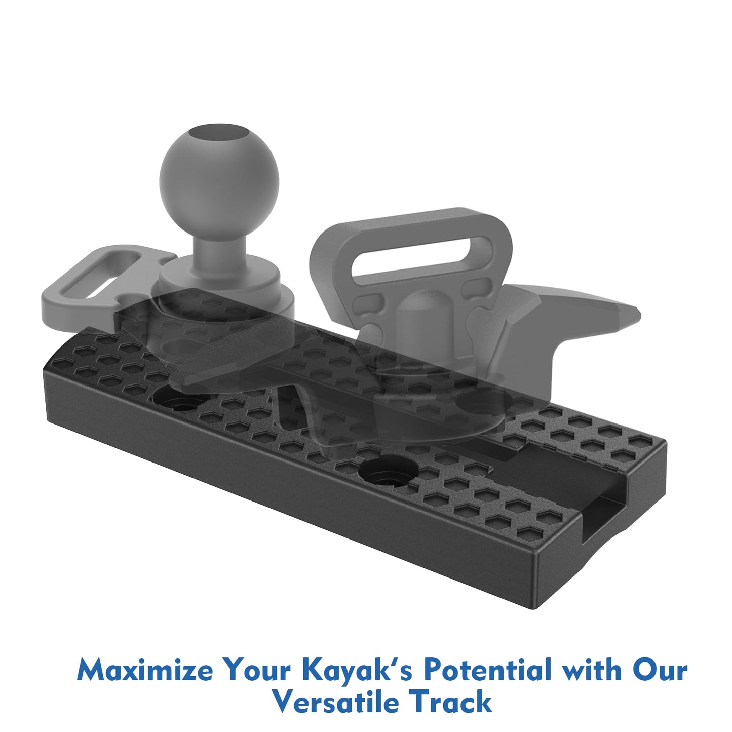 4" 2 Pack Kayak Track Textured Grip Surface Multi-Size Kayak Low Profile Track Kayak Gear Track Mount Accessories Easy installation Kayak Rail Track for Holding Fishing Rod Cup Holder Paddle Gopro