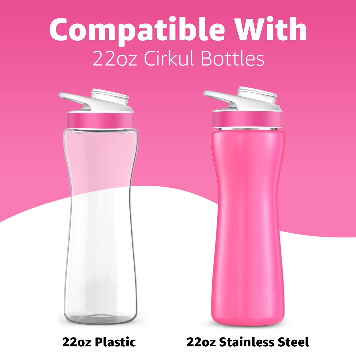 Jmoe USA 22oz Sleeve for Cirkul Water Bottle | Fits 22 oz Plastic and Stainless Steel Bottles | Neoprene Sweat Absorbing Material | Fitted Design | 2-Pack | Insulated Cover (Pink)