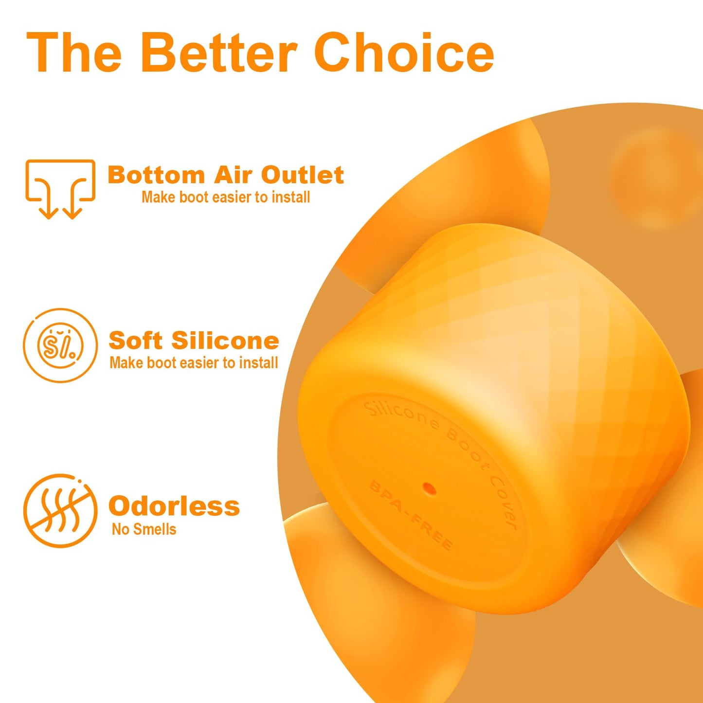Alwenid 2PCS Silicone Water Bottle Boot for Owala 24 Oz, Anti-Slip Protective Sleeve Bottom Bumper Protector for FreeSip, Twist, and Flip Stainless Steel Water Bottles (Orange)