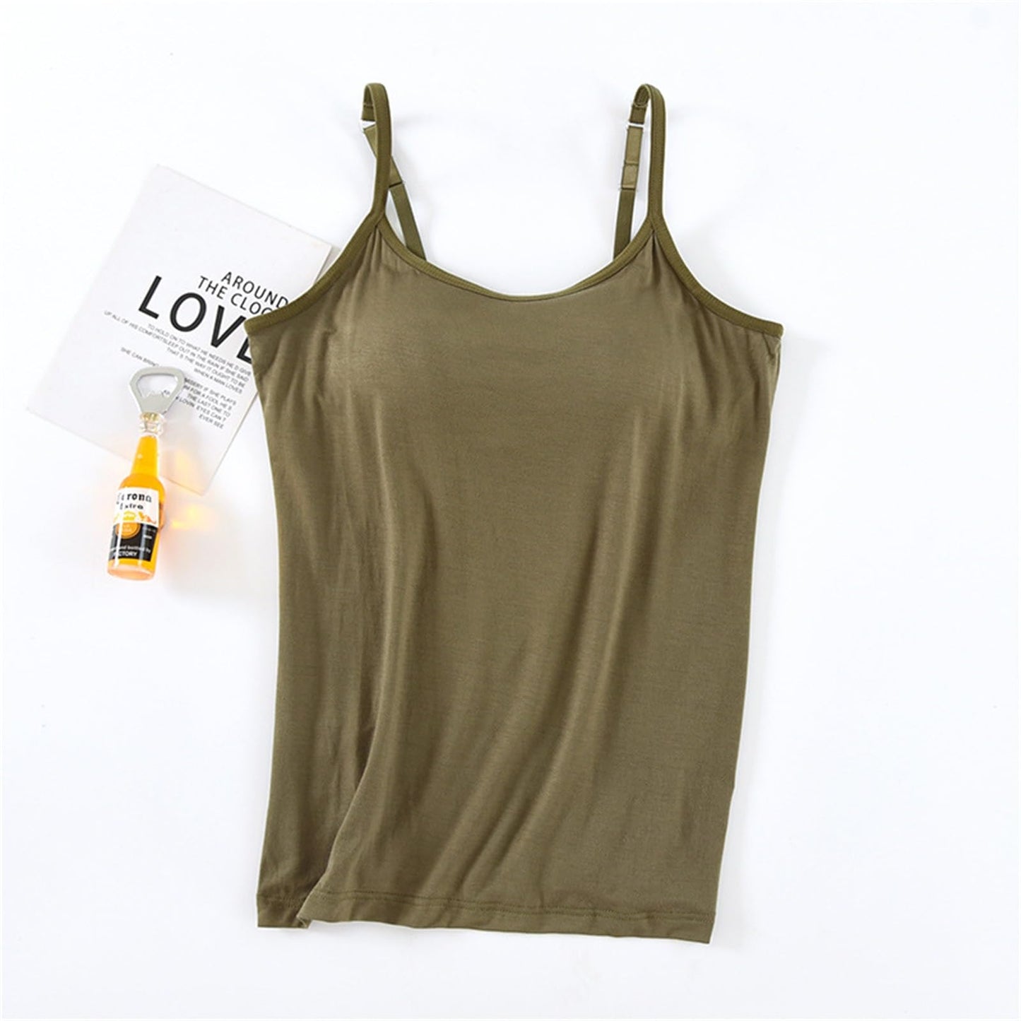 Generic Deals of The Day Warehouse Clearance Log in Cami with Built in Bra Adjustable Spaghetti Strap Cami Bra 2024 Summer Casual Womens Tank Tops with Built in Bra Cute Tank Tops for Women AG XXXL