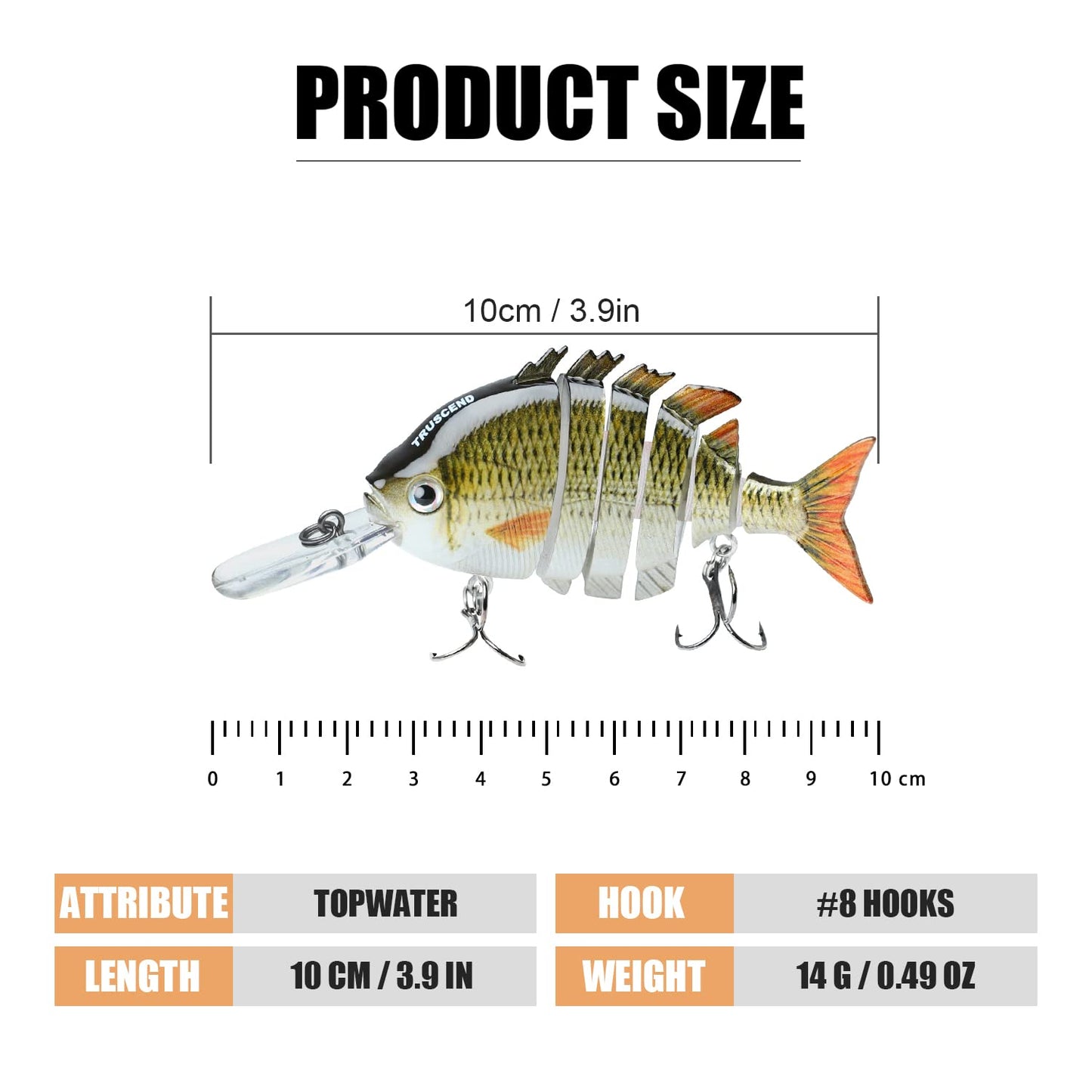 TRUSCEND Fishing Lures for Bass Trout Multi Jointed Swimbaits Slow Sinking Bionic Swimming Lures Bass Freshwater Saltwater Bass Lifelike Fishing Lures Kit (A6-3.9",0.49oz)