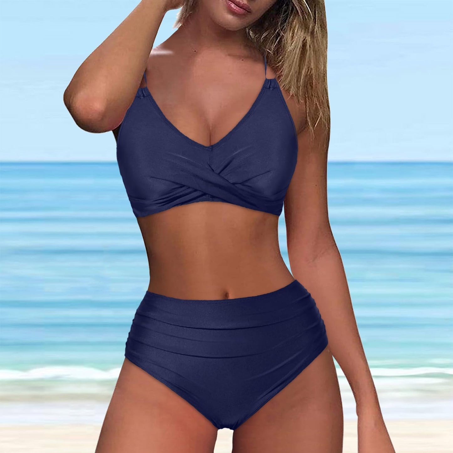 Firzero Swim Suits for Women 2024 Tummy Control One/Two Piece Bathing Suits Sexy Mesh High Waistd Swimsuits Push Up V Neck Swimwear