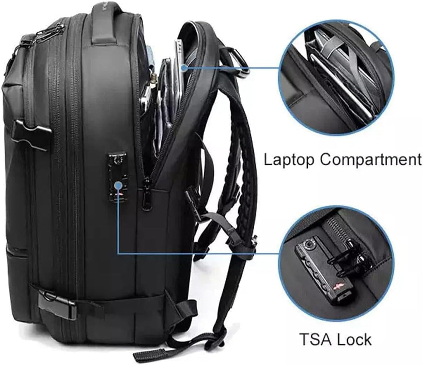 ZHIGNEP Alepeak Vacuum Backpack, Vacpack Backpack, 60L Airbag Backpack Travel,Waterproof Anti-Theft Vacuum Compression Backpack (vacpack 2.0- Blue)