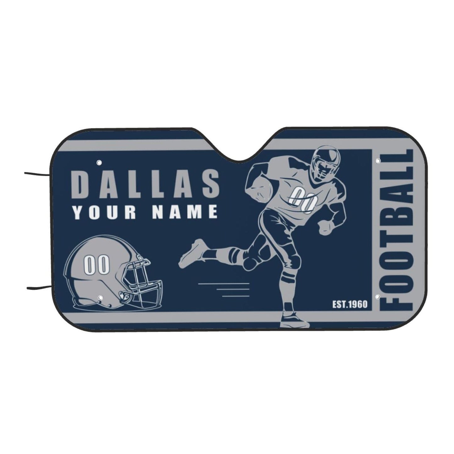 Personalized Dallas Windshield Sun Shade for Car SUV Truck UV Rays Sun Visor Protector Keep Your Vehicle Cool Add Name Number Gifts for Football Fan
