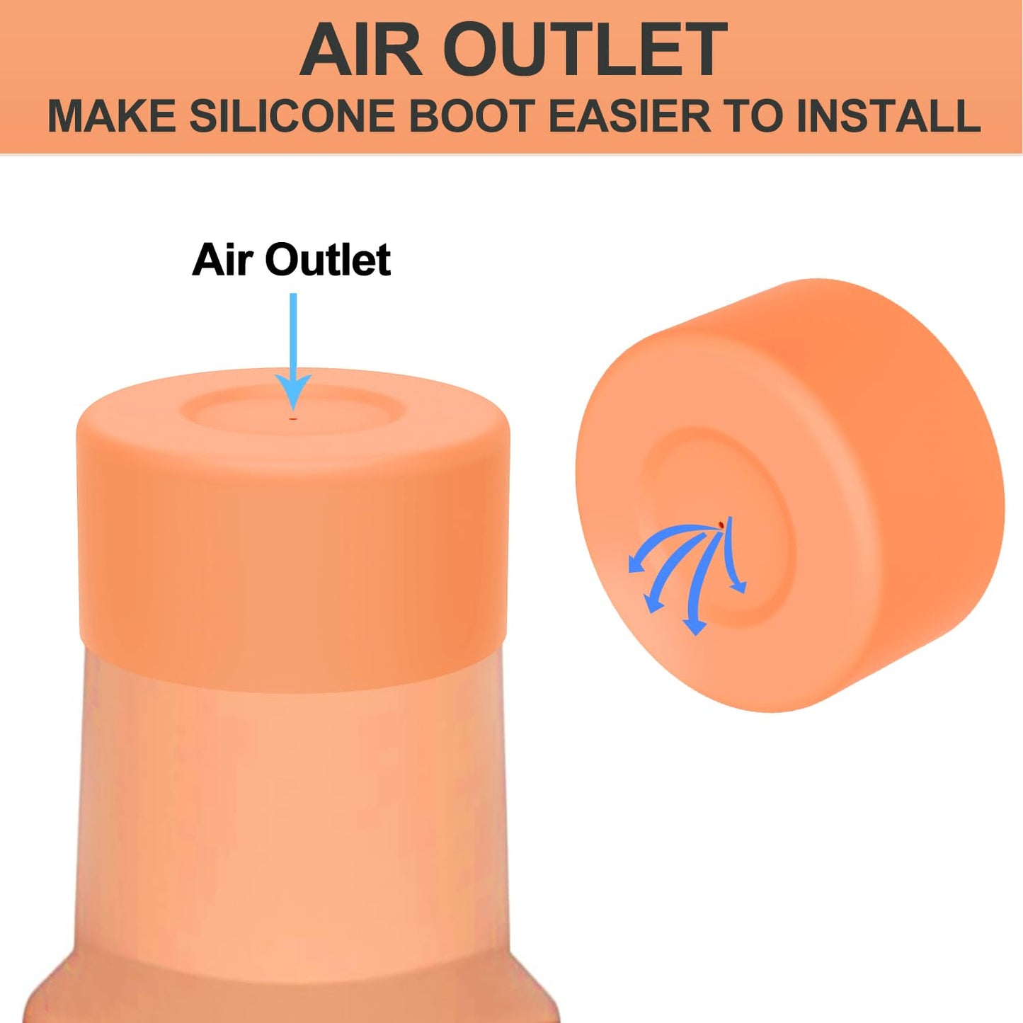 Affute Protective Silicone Boot for Stanley Quencher H2.0 40 30 20 oz & IceFlow Flip 30 20 oz, BPA Free Anti-Noise Anti-Scratch, Stanley Cup Protector Sleeve Cover Boot (Nectarine)