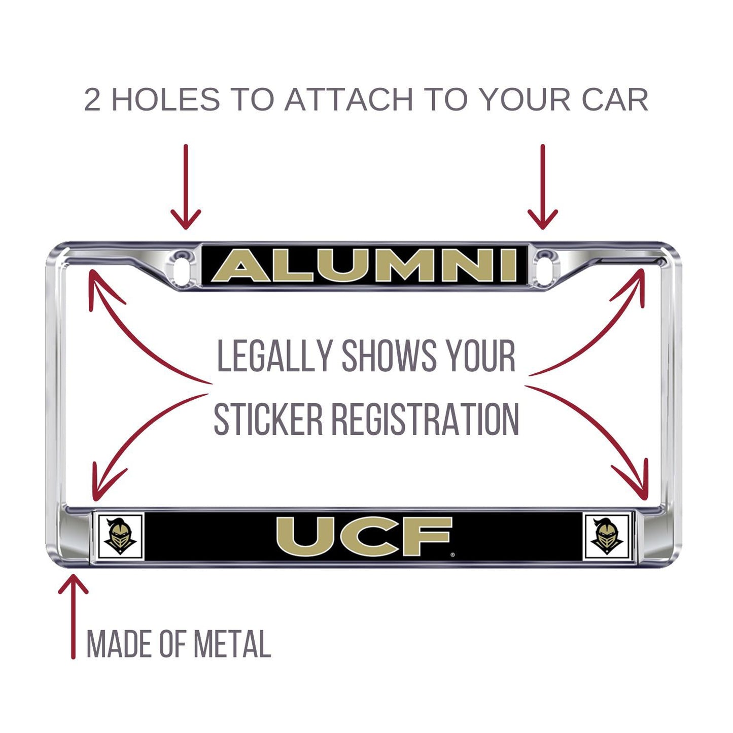 Decorvo Central Florida Alumni License Plate Frame - UCF Knights Car Truck Accessory