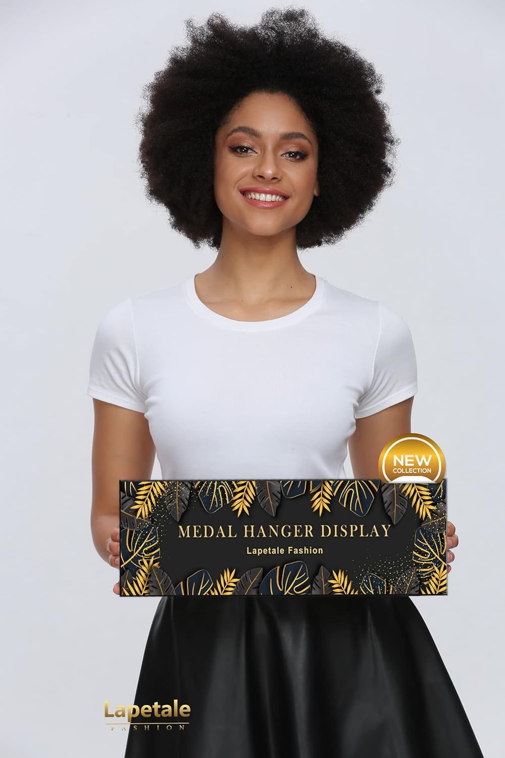 Lapetale Fashion Medal Hanger Holder Display Wall Rack Frame Shelf in 16" long-Medal Hanger Awards Ribbon Cheer,gymnastics,soccer,softball