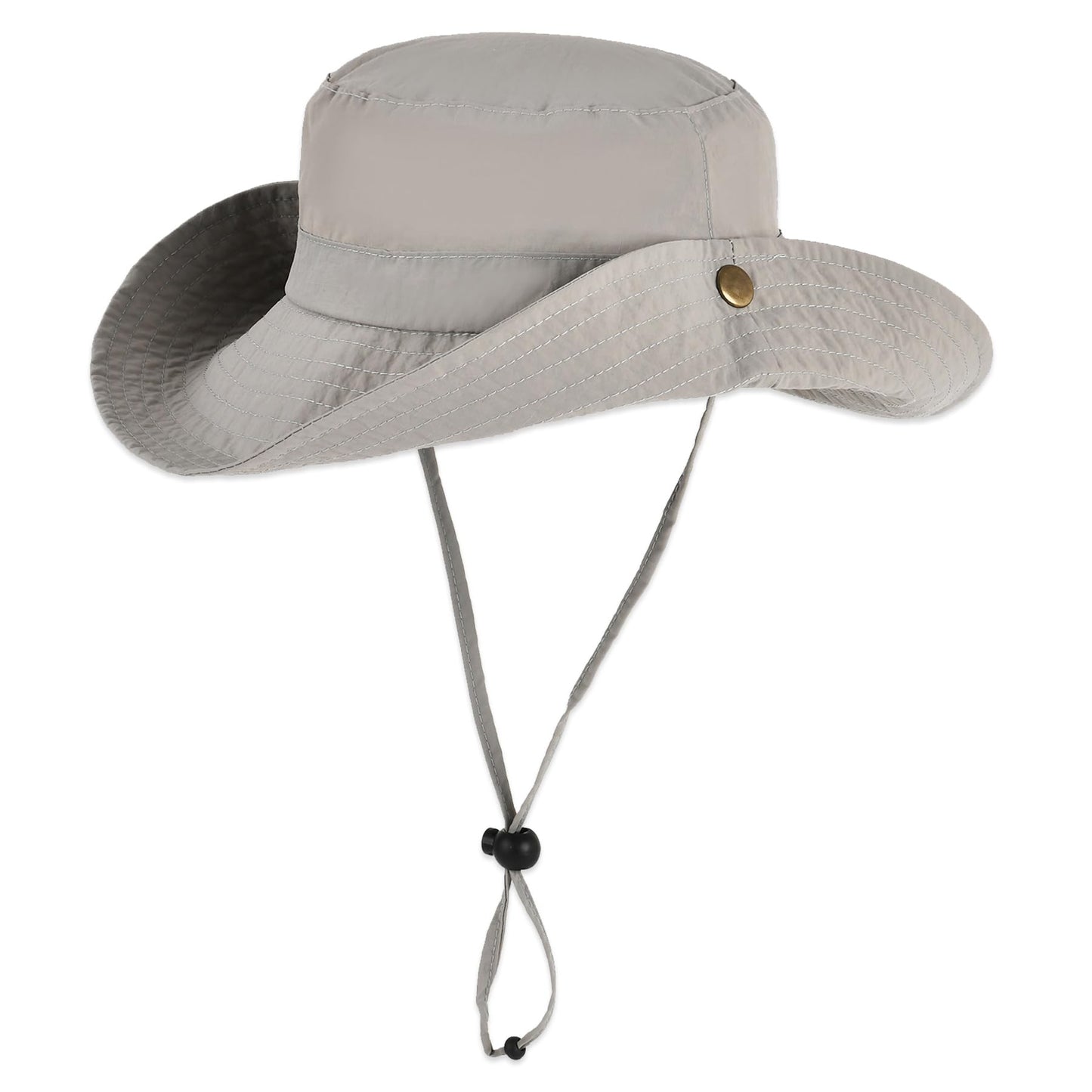 Kids Wide Brim Sun Hat Adjustable for Teen Youth Bucket Sun Protection UPF 50+ Safari Hat(Light Grey,58cm/8-14y)
