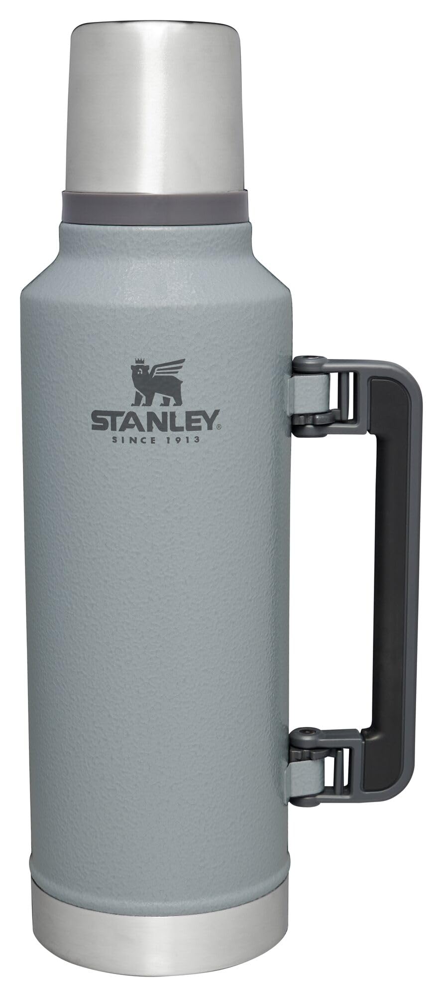 Stanley Classic Vacuum Insulated Wide Mouth Bottle - Hammertone Silver - BPA-Free 18/8 Stainless Steel Thermos for Cold & Hot Beverages - 2 QT