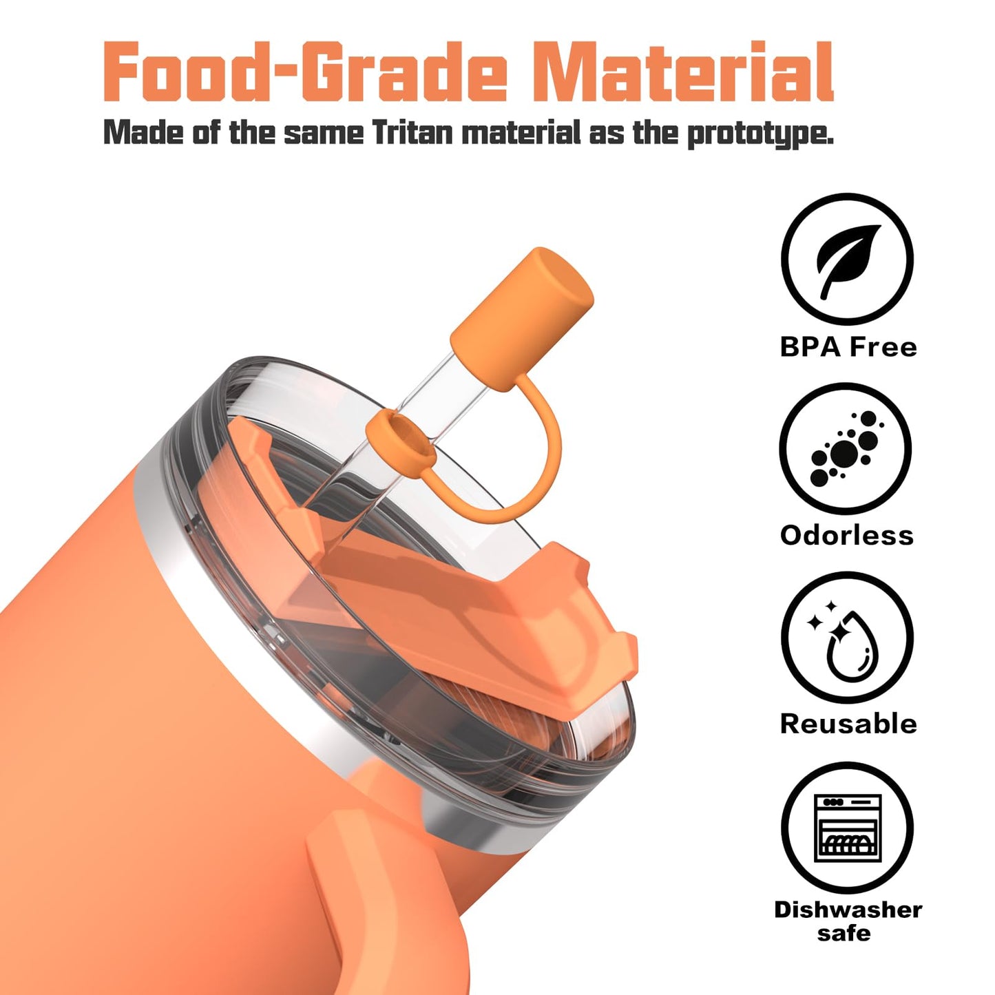Adjustable Straw Cover for Stanley|Simple Modern|Yeti|Owala|Hydro Flask|Reduce|Maars|Meoky|MaxBase|Beast|Hydrapeak Cup, All Brand of Straw Accessories, Diameter 6mm-12mm, BPA Free, Dishwasher safe