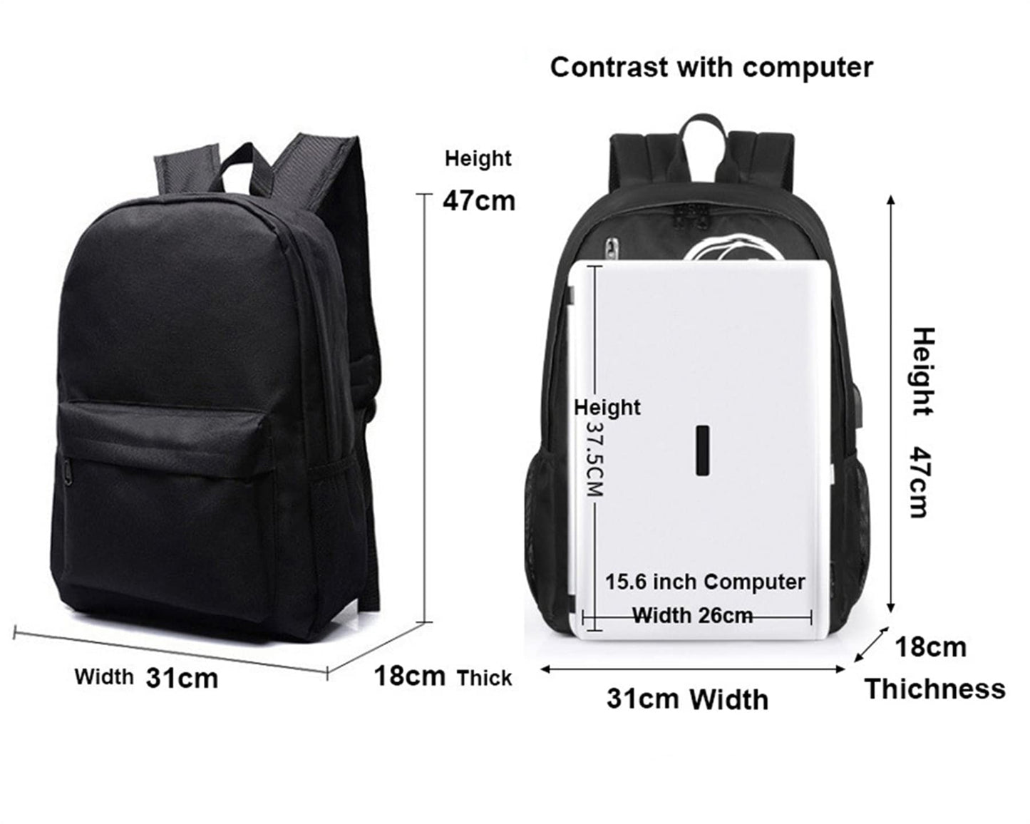 Jefuzh Soccer Star Cristiano Ronaldo Classic Backpack-CR7 Canvas Bookbag Lightweight Daypack Travel Knapsack for Outdoor