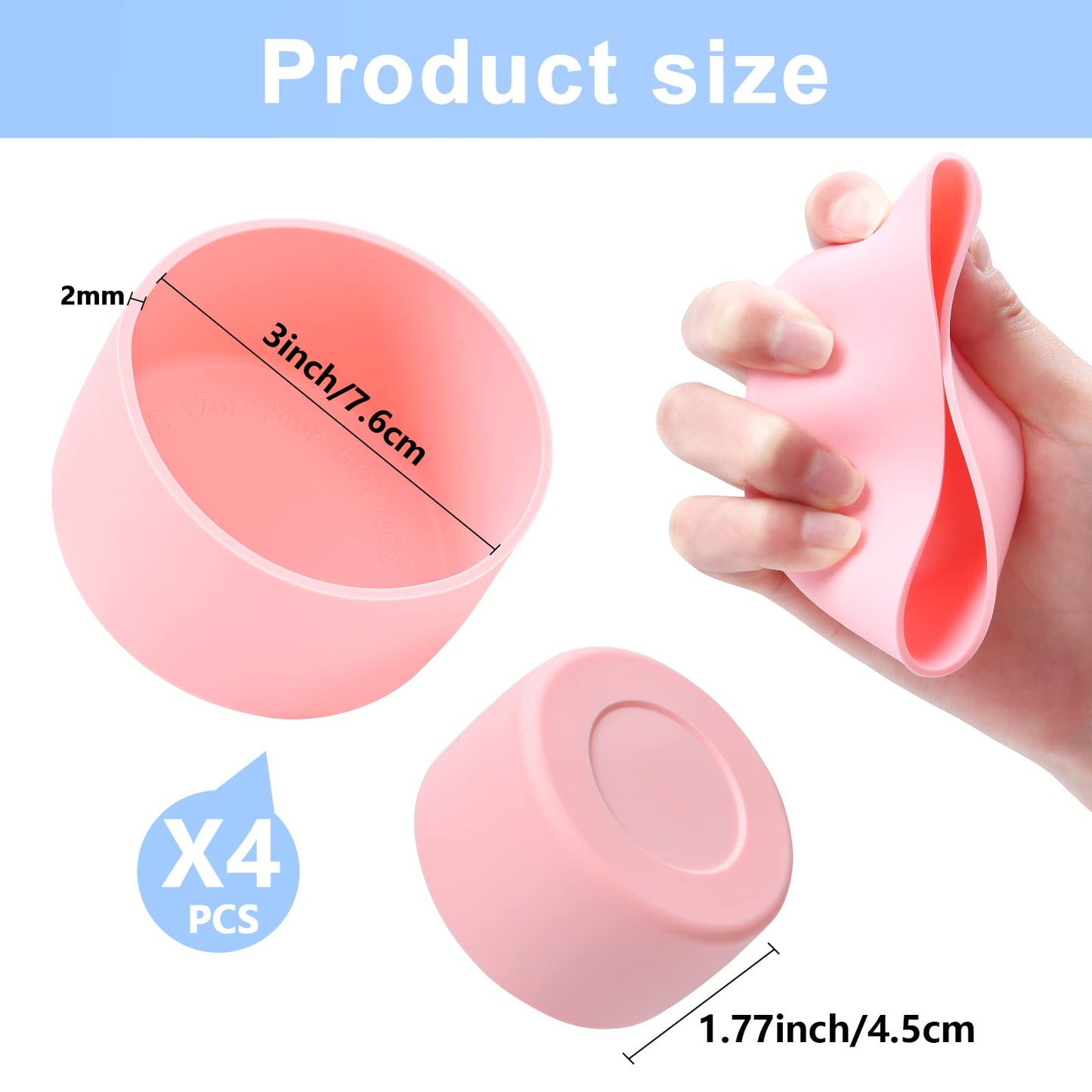 DGYJJZ 4Pack Silicone Boot for Quencher Adventure 40oz and IceFlow 30oz 20oz, Reduces Scratches Protective Cup Bottom Sleeve Cover