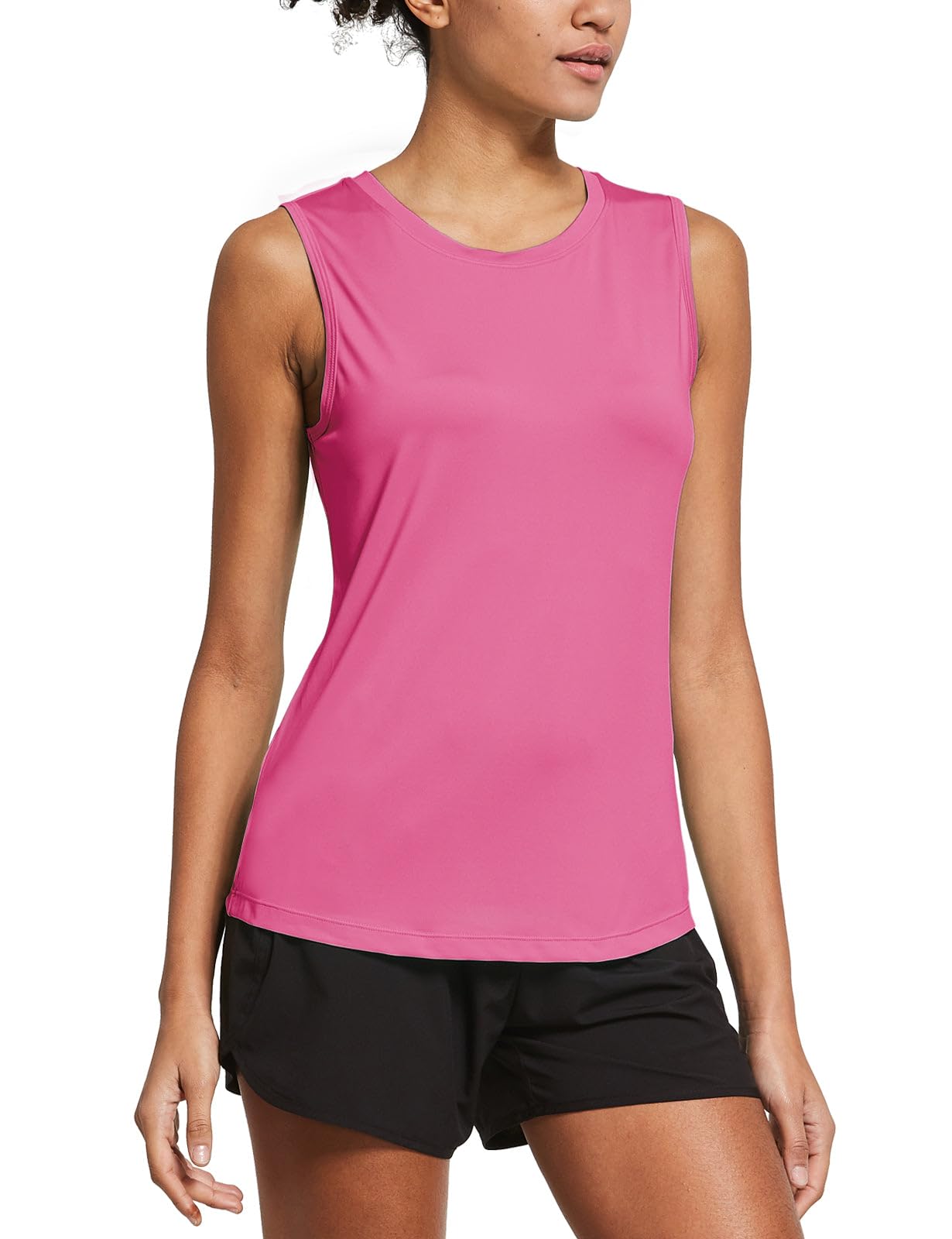 BALEAF Women's Workout Tank Tops Sleeveless Exercise Tennis Running Shirts Activewear Fitness Gym Tops Pink XS