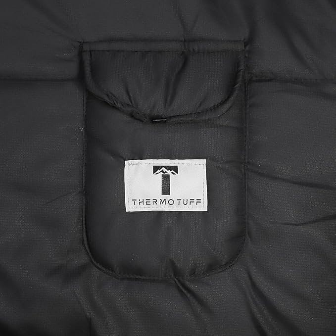 Thermotuff Wearable Sleeping Bag with Dual Hoodie, Zippered Arm Holes, Pockets & Adjustable Drawstring - Ideal for Camping, Cold Weather Hiking, and Stadium Sak Blanket
