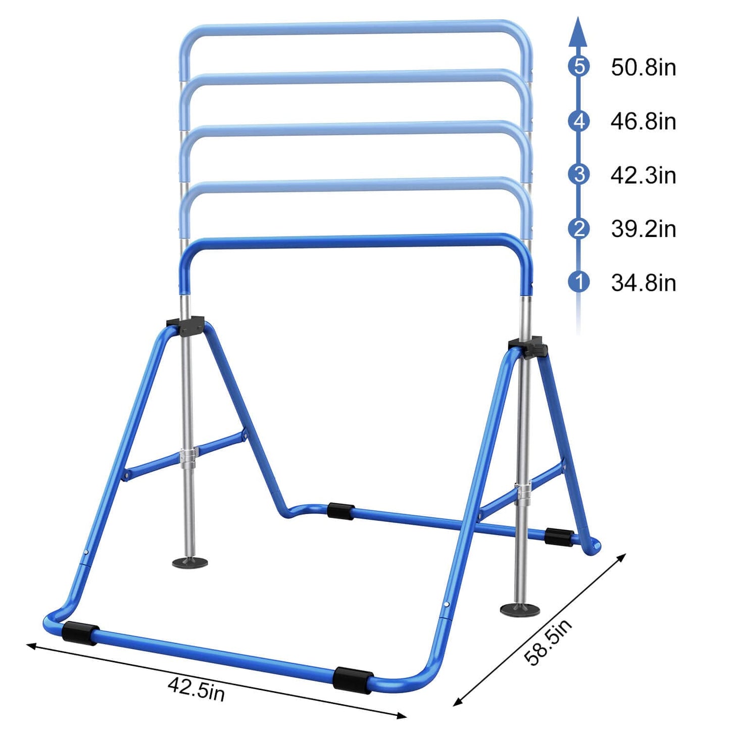 Tepemccu Expandable Gymnastics Bars,Adjustable Height Gymnastic Horizontal Bars,Junior Training Bar Children Folding Training Monkey Bars for Kids