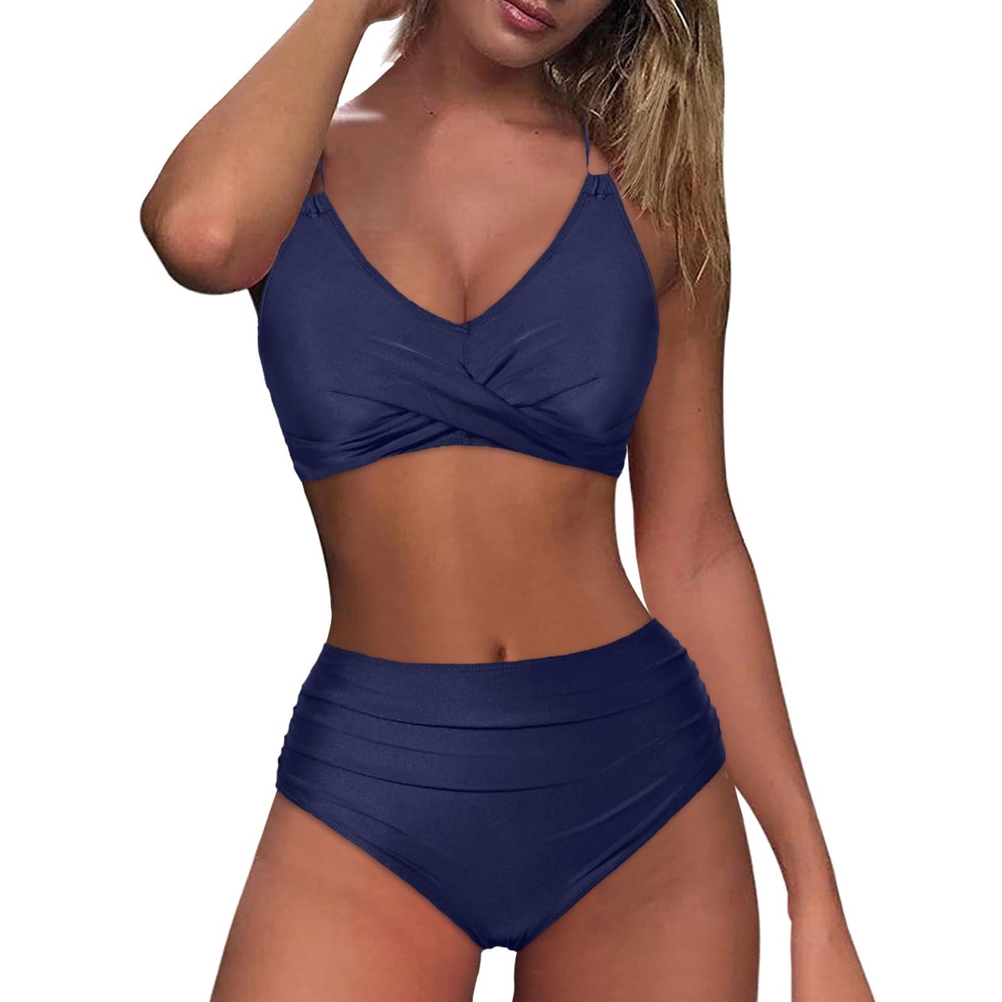 Firzero Swim Suits for Women 2024 Tummy Control One/Two Piece Bathing Suits Sexy Mesh High Waistd Swimsuits Push Up V Neck Swimwear