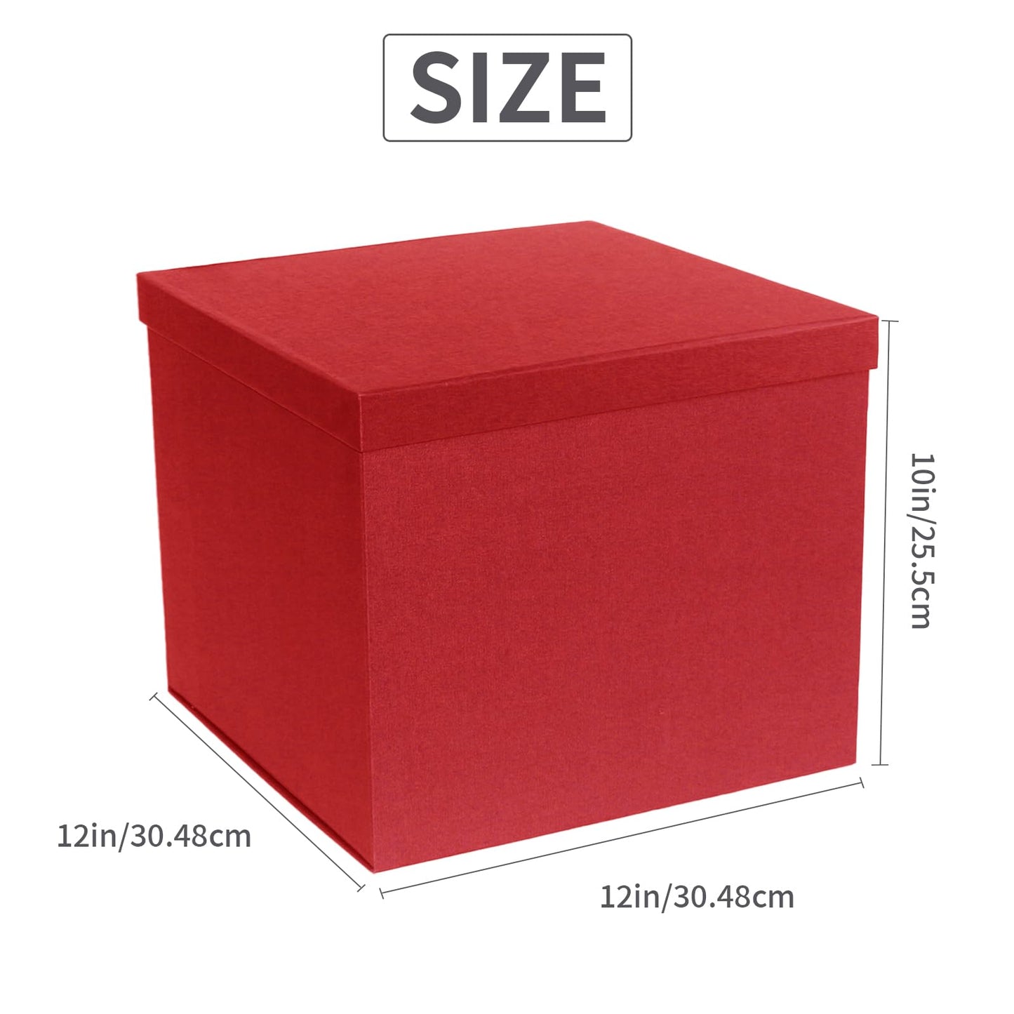 YINUOYOUJIA Large Gift Box 12x12x10 Inches,Red Gift Boxes for presents,Birthday Gift Box,Present box,for Packaging,Valentine's Day,Mother's Day,Christmas,Anniversaries.