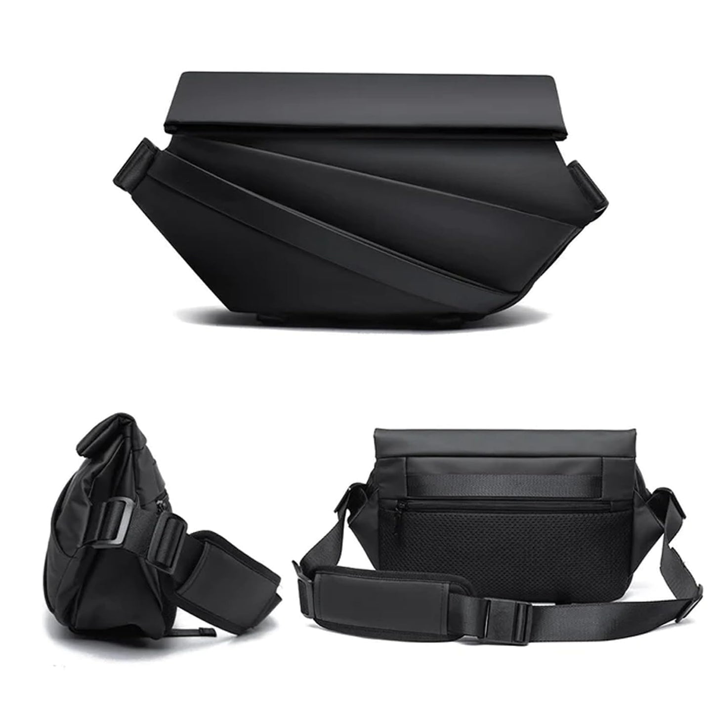 Obsidian Sling Bag, Stylish Crossbody Bag, Water-resistant Shoulder Bag, for Travel, Cycling, Sport, Hiking (Silver)