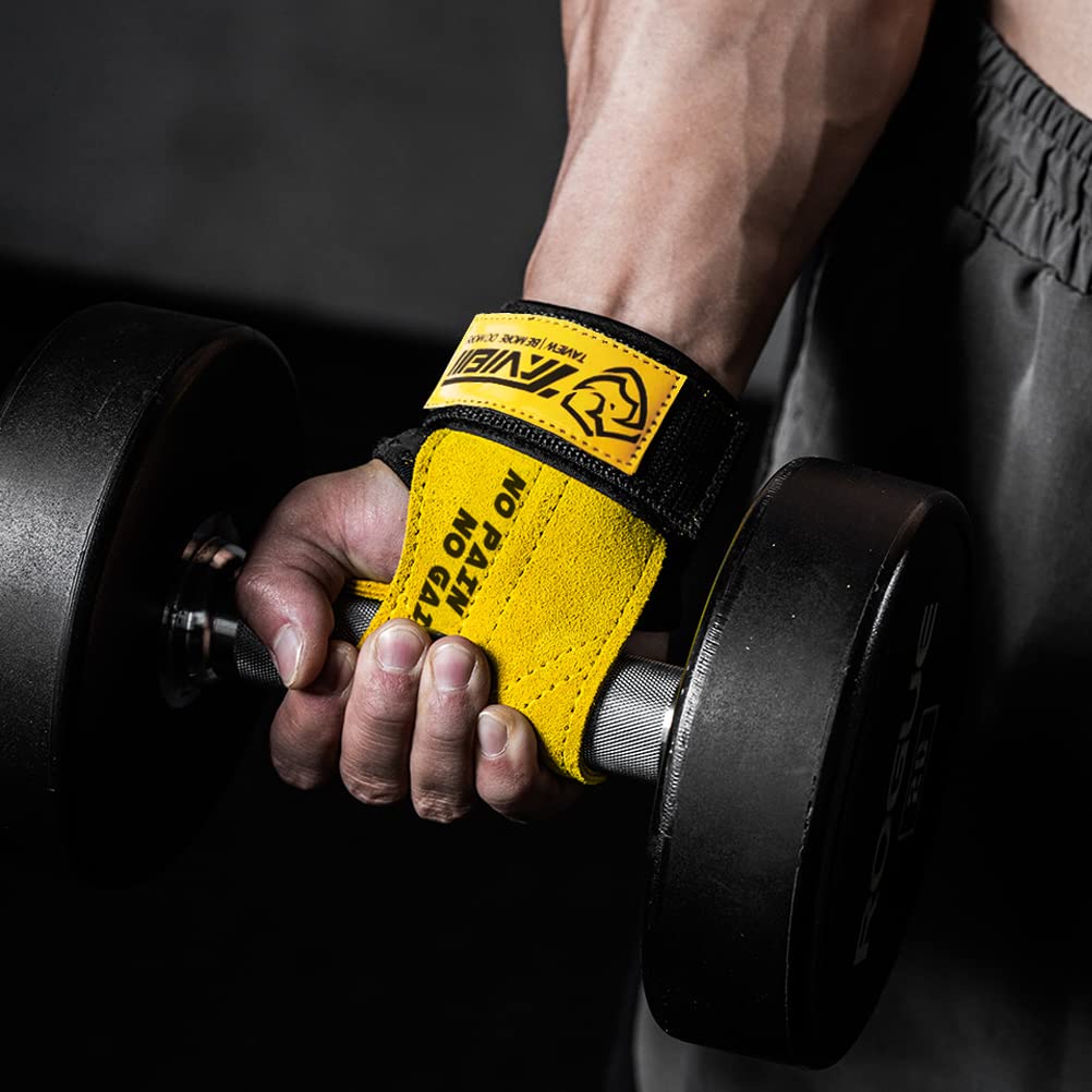 TAVIEW Premium Weight Lifting Wrist Hooks Straps for Maximum Grip Support - Deadlift Gloves and Grip Pads Alternative in Fitness Gym Power Training Like Pull Up Deadlifting & Shrugs
