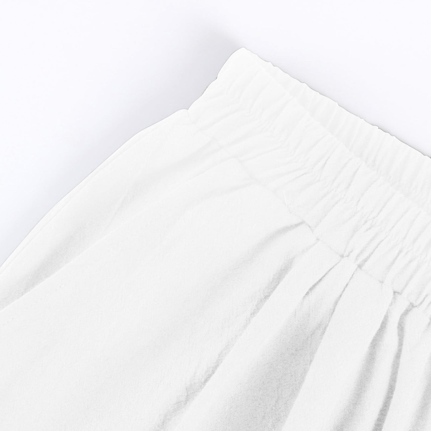Plus Size Shorts for Women Summer Lounge Bermuda Knee Length Cotton Linen Short Sweatpants Wide Leg High Waisted Loose fit Baggy Elastic Cargo Shorts Ladies Comfy Clothing Trousers(White,X-Large)