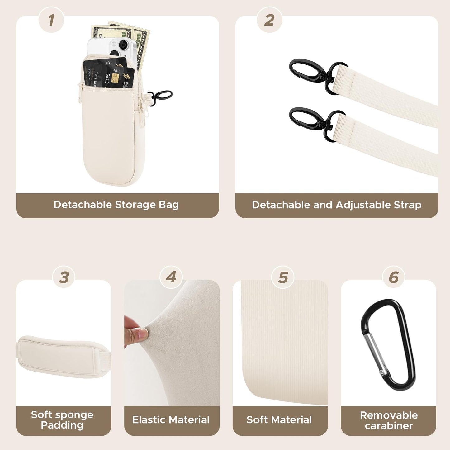 Watter Bottle Carrier Bag with Detachable Pocket Compatible with Stanley& Simple Morden 40oz Tumbler with Handle,Water Cup Holder with Adjustable Shoulder Strap& Carabiner for Stanley Cup Accessories