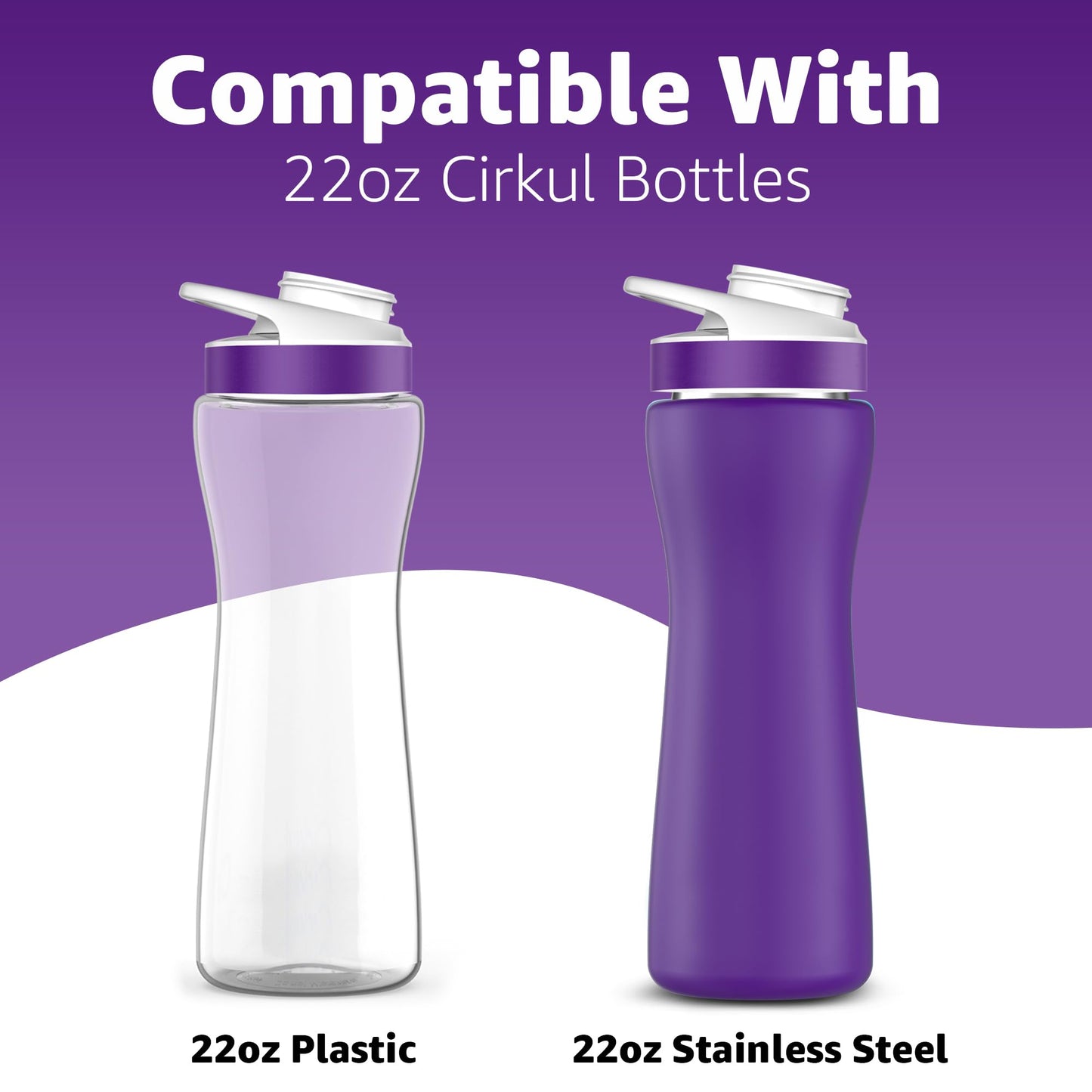 Jmoe USA 22oz Sleeve for Cirkul Water Bottle | Fits 22 oz Plastic and Stainless Steel Bottles | Neoprene Sweat Absorbing Material | Fitted Design | 2-Pack | Insulated Cover (Purple)