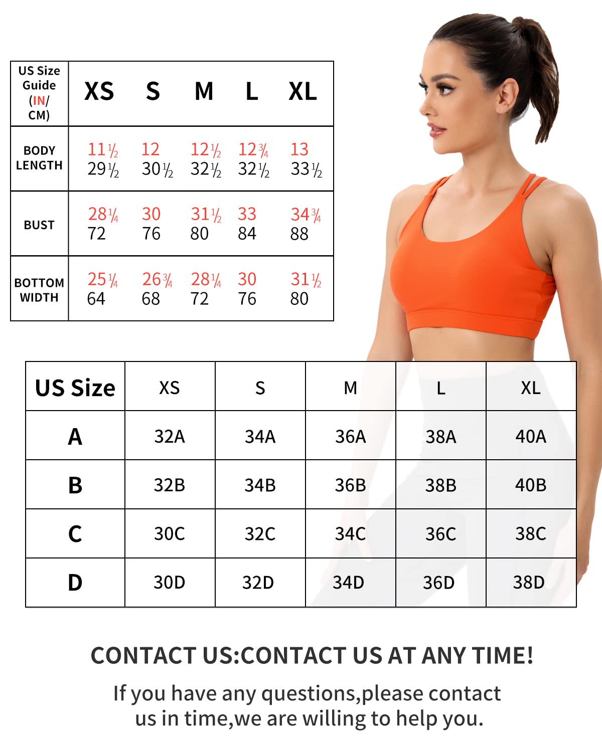 RUNNING GIRL Strappy Sports Bra for Women, Sexy Crisscross Back Medium Support Yoga Bra with Removable Cups (WX2354Vermillion Orange, XS)