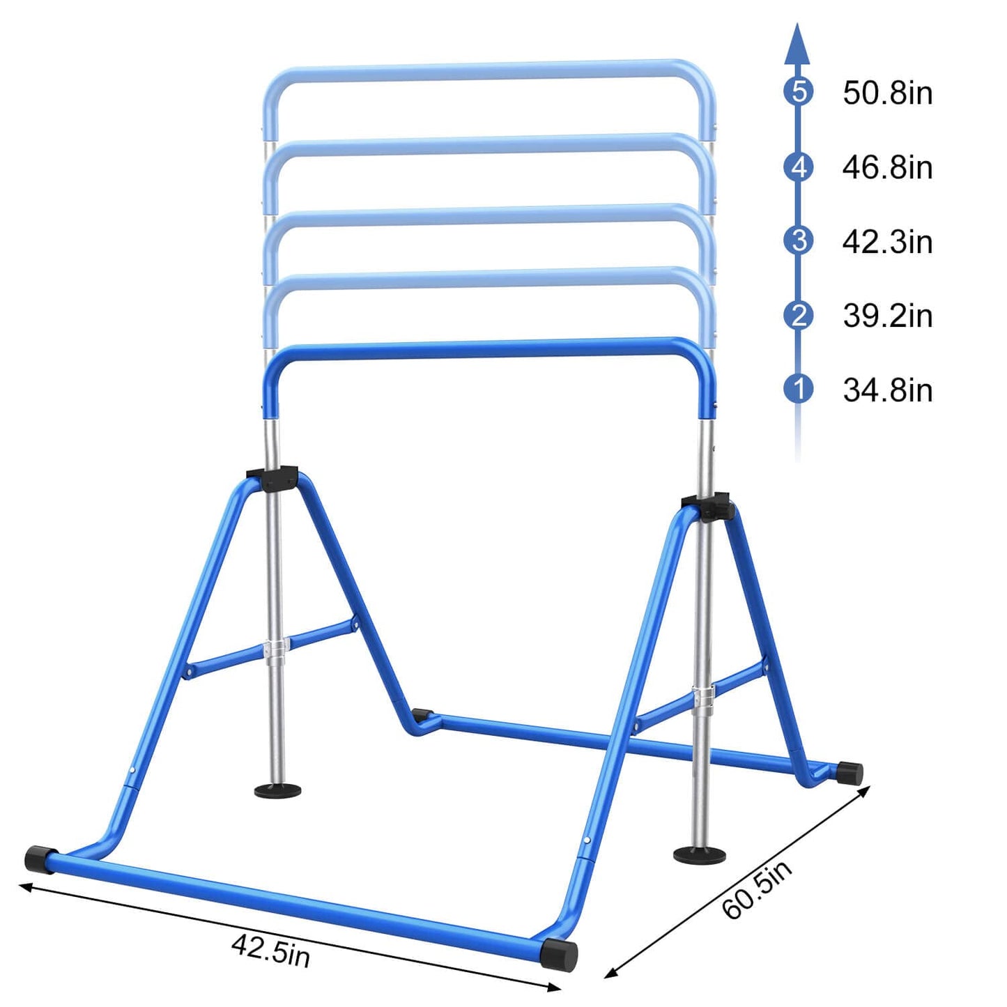 Tepemccu Expandable Gymnastics Bars,Adjustable Height Gymnastic Horizontal Bars,Junior Training Bar Children Folding Training Monkey Bars for Kids