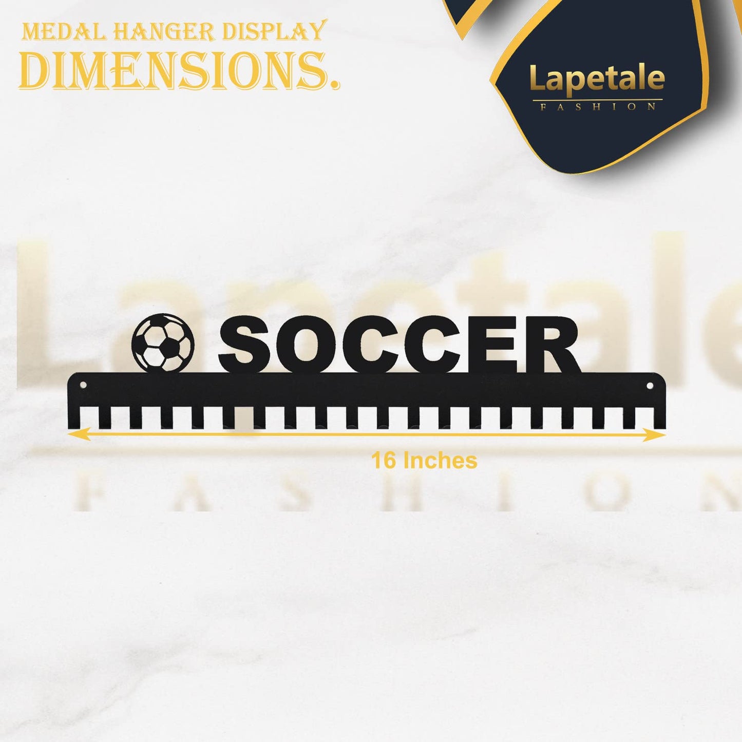 Lapetale Fashion Soccer Medal Hanger Display Medal Holder Hanger Display Rack,Easy Install Easy to Use,Soccer Medal Display Rack, Soccer Medal Hanger with 20PCS Hanging Hooks Upgraded Extension Hooks