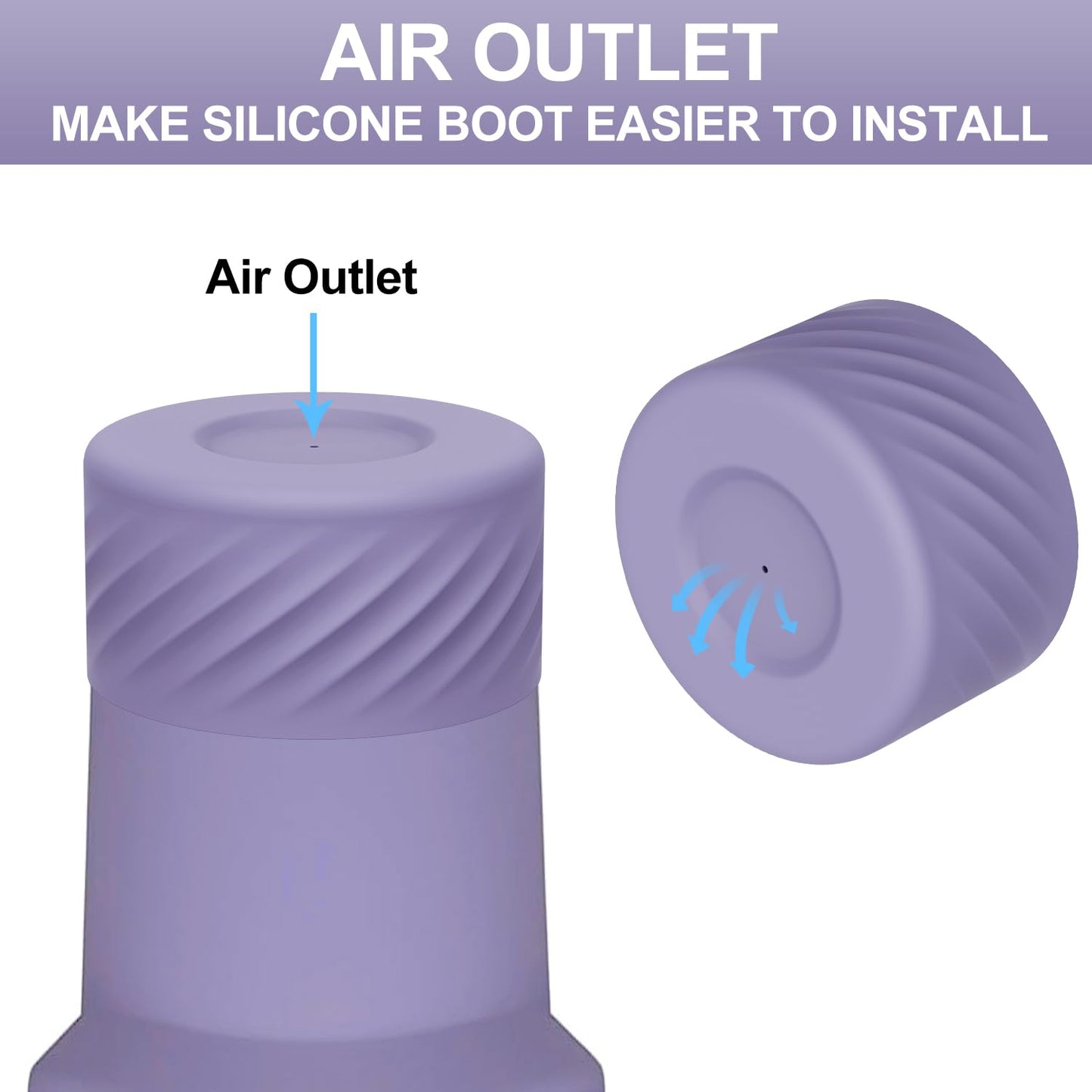 Affute Protective Silicone Boot for Stanley Quencher H2.0 40 oz & IceFlow Flip 20 oz 30 oz and hydroflask 12-24 oz, Anti-Slip Bottle Bottom Sleeve Cover (Lavender)