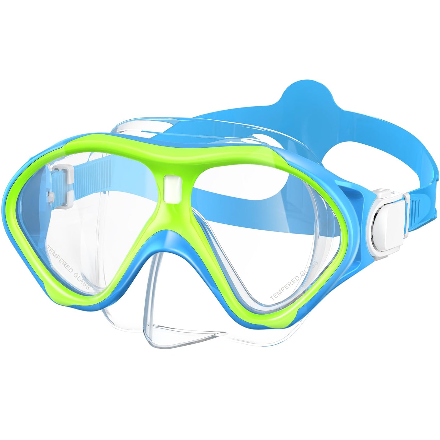 ACQCES Kids Swimming Goggles Snorkel Diving Mask for Boys Girls Ages 5-15, Luminous Anti-Fog Swim Goggles with Nose Cover